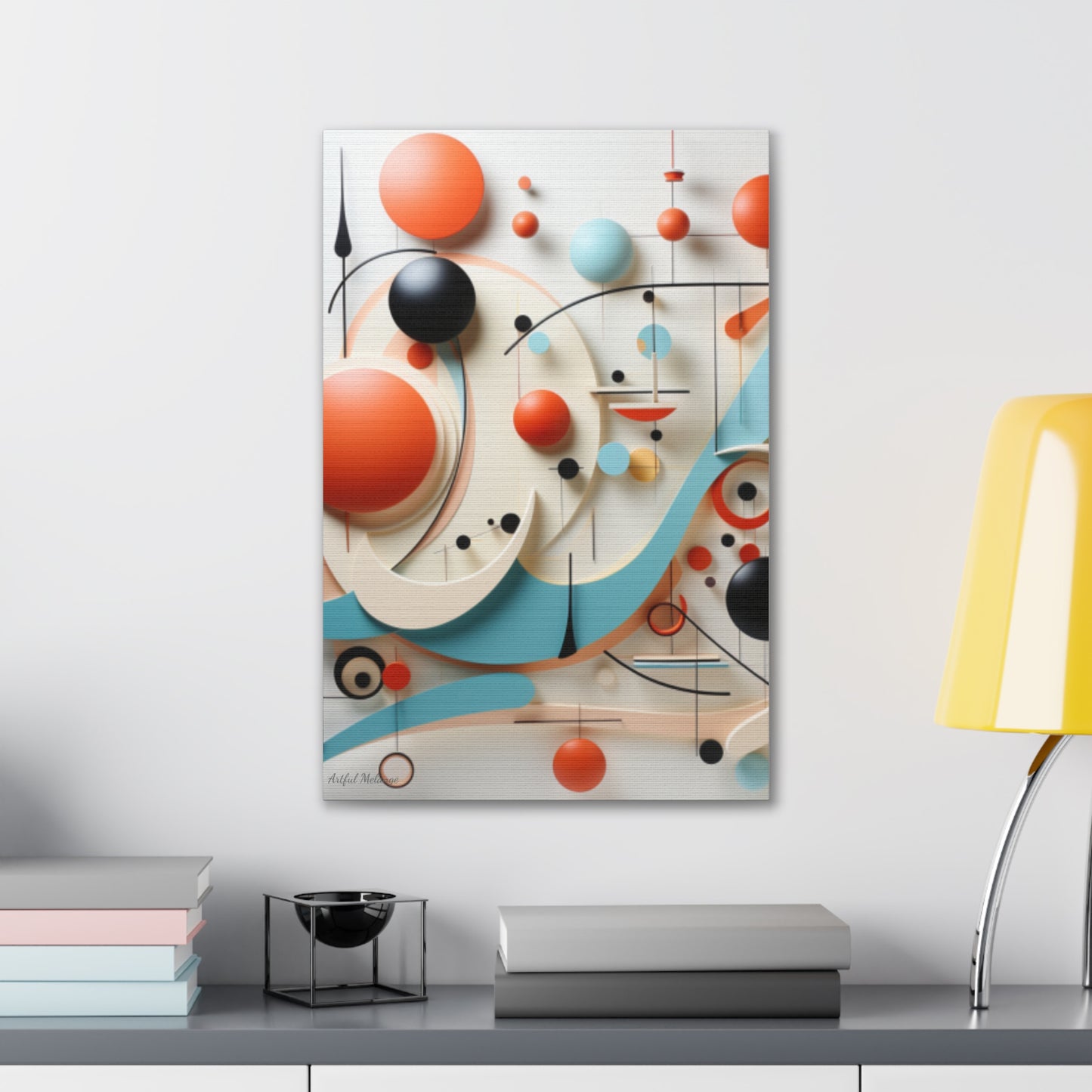 Harmony in Cyan and Peach- Graphic Print