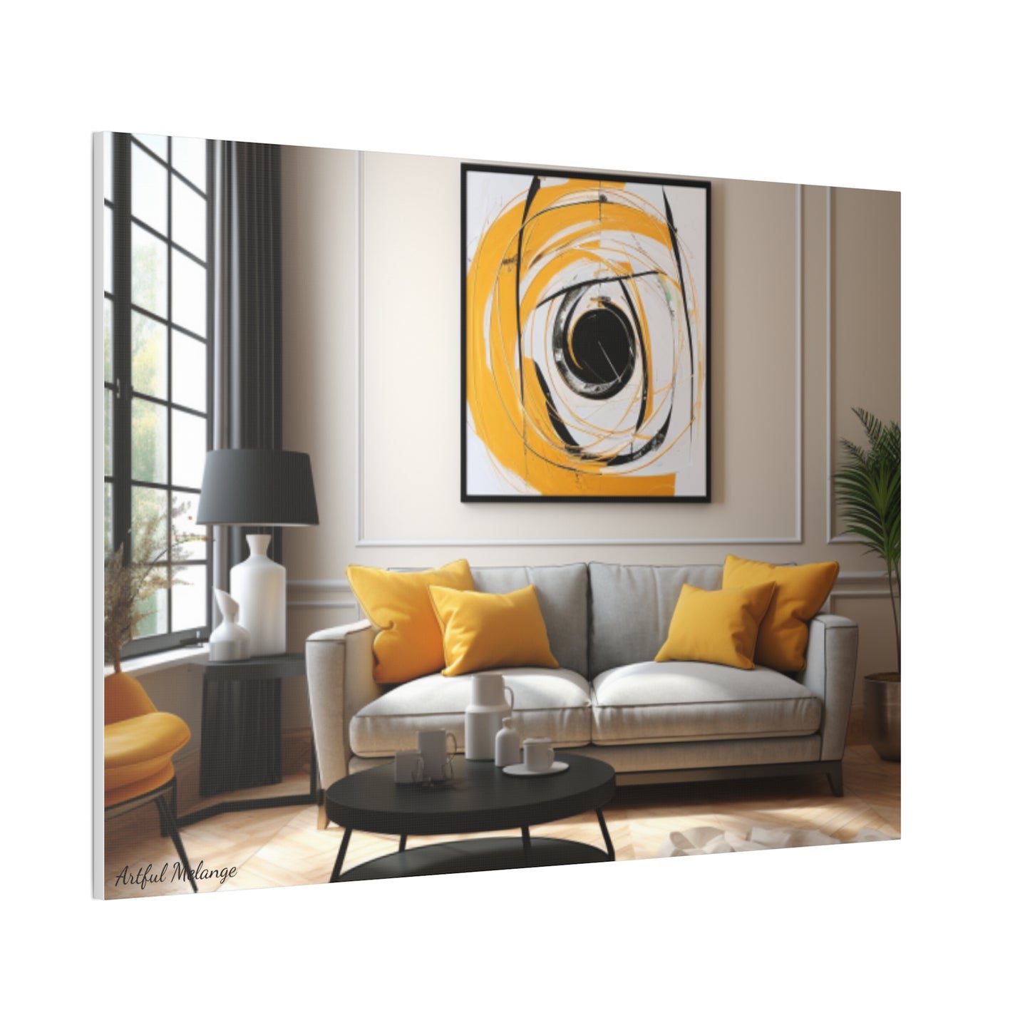 Timeless Elegance: Refined Yellow Hues Canvas Print for Sophisticated Living Spaces