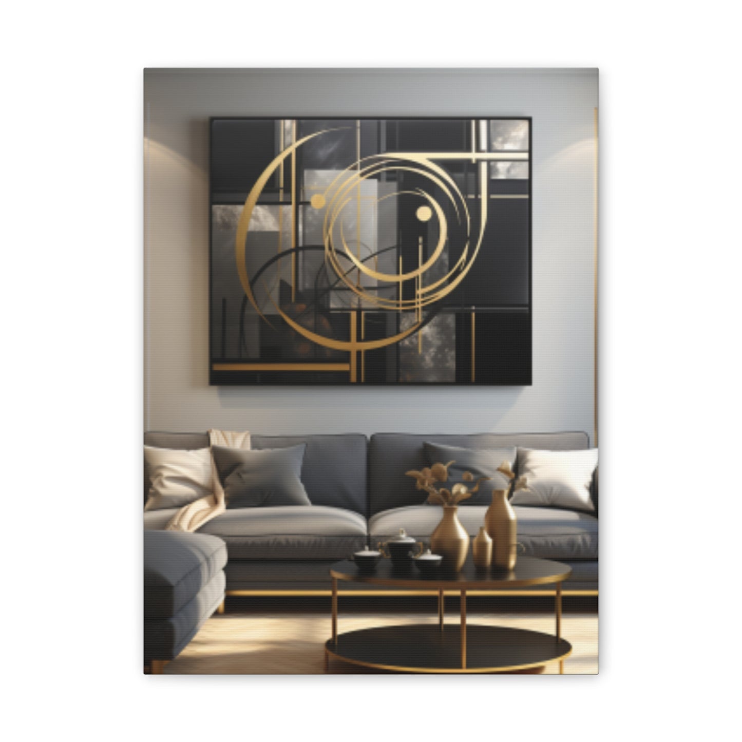 Gold and Black  Elegance: A Symphony of Sophistication Canvas Print