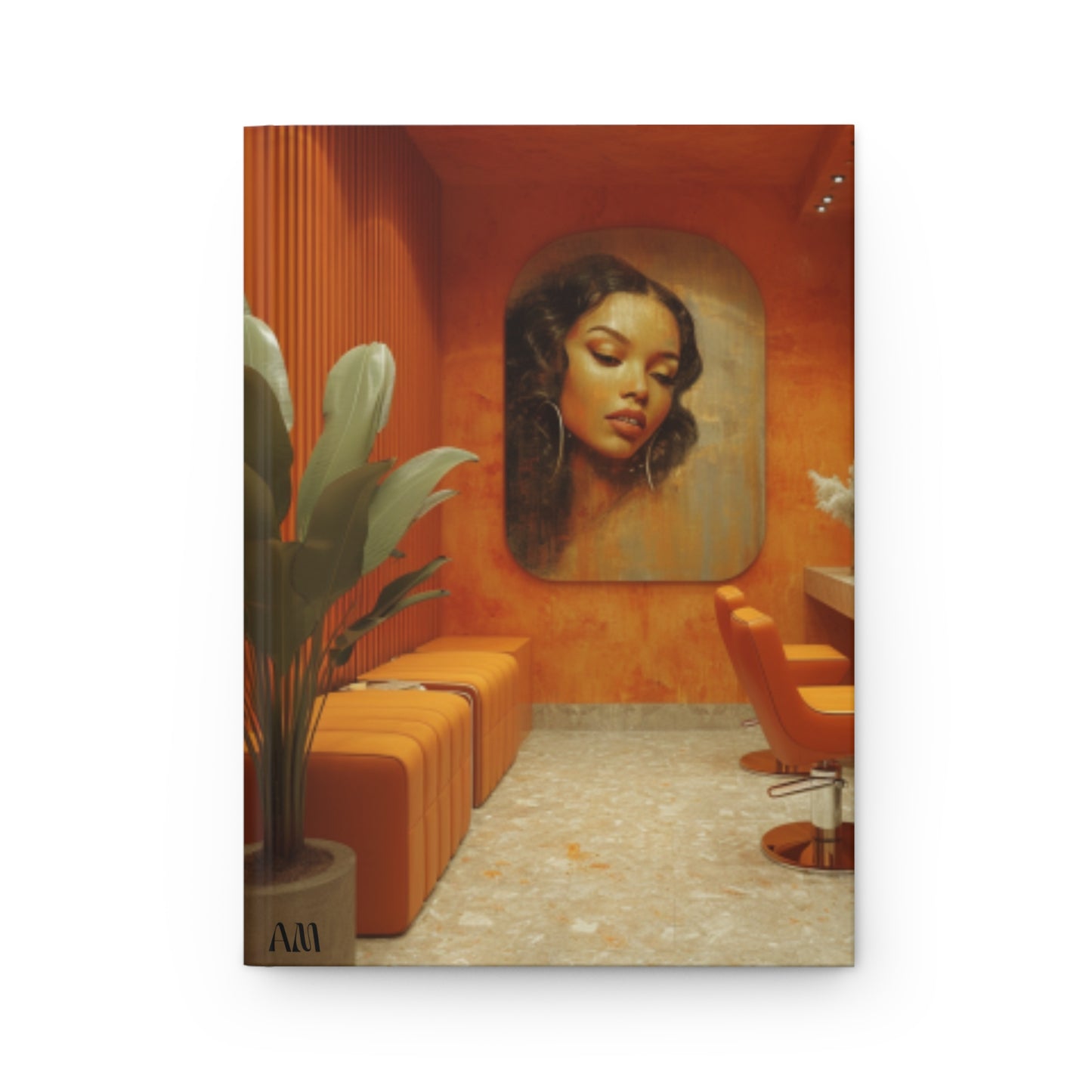 Black Hair Salon Interiors Hardcover Journal