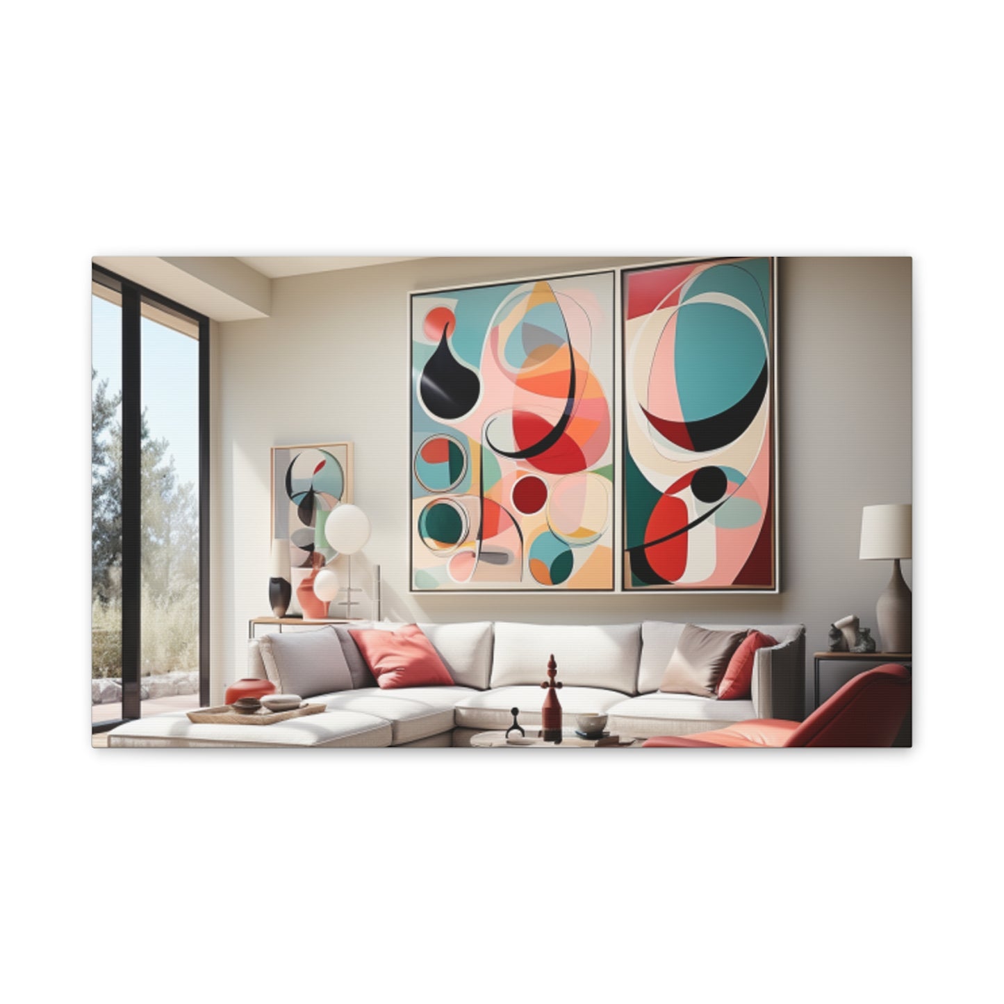 Timeless Elegance: Refined Pink Hues Canvas Print for Sophisticated Living Spaces