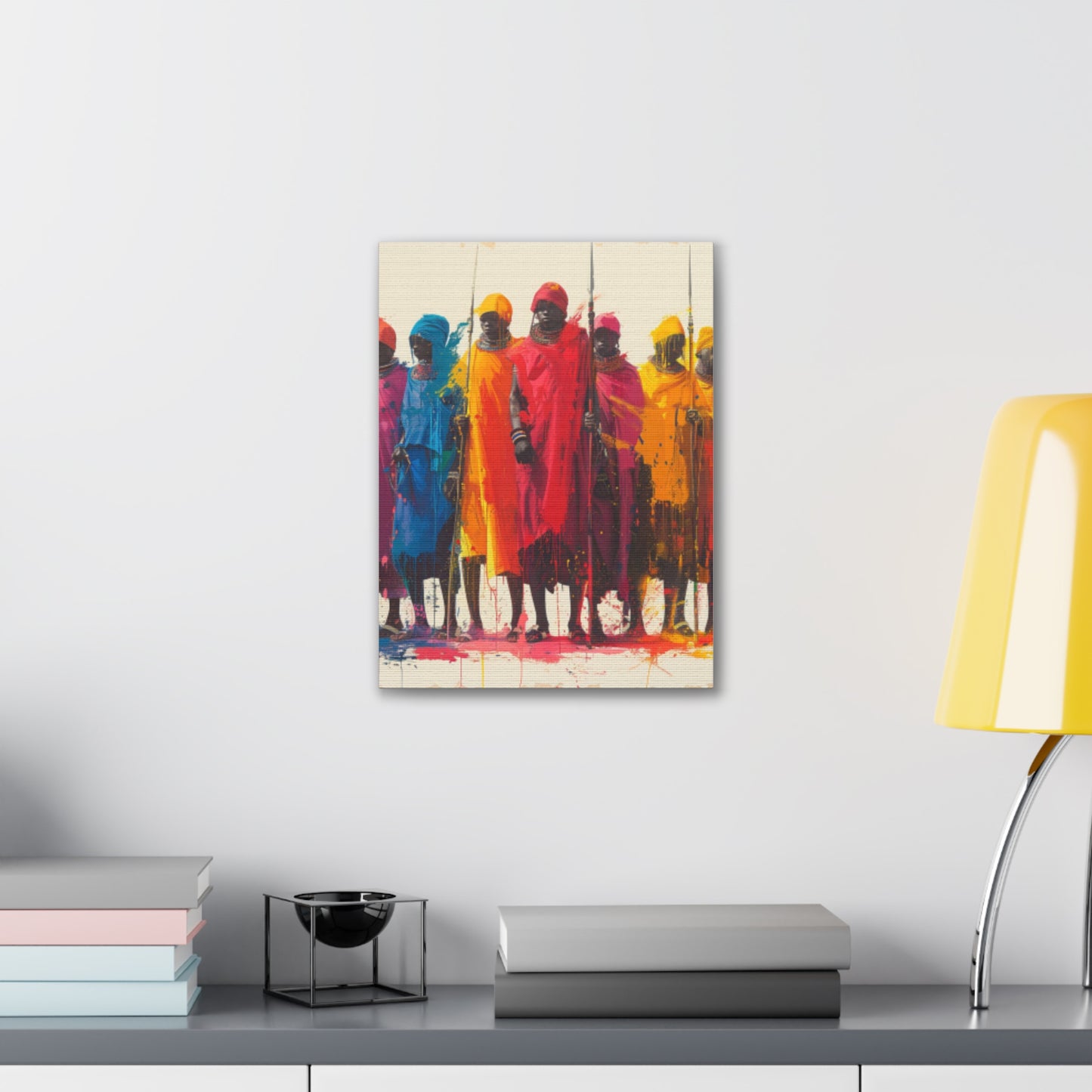 Masai Warriors Abstract Canvas Print