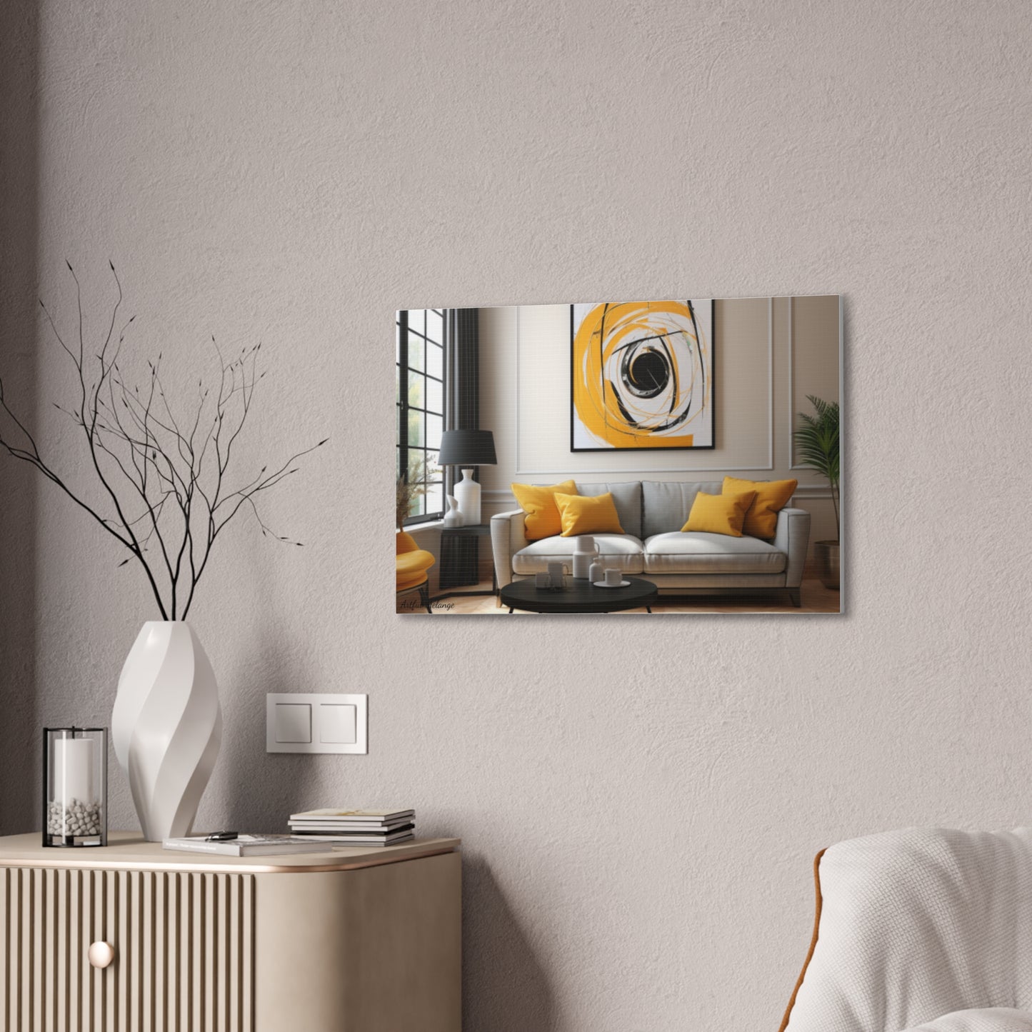 Timeless Elegance: Refined Yellow Hues Canvas Print for Sophisticated Living Spaces