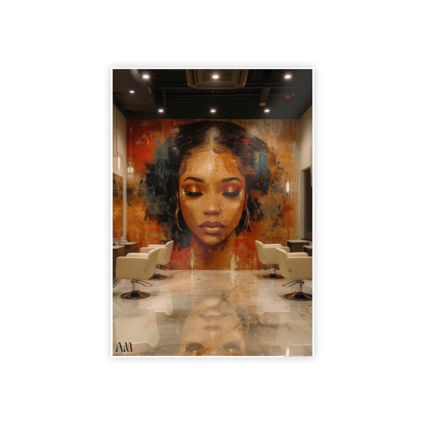 Black Hair Salon Interiors: Poster Prints Celebrating Style