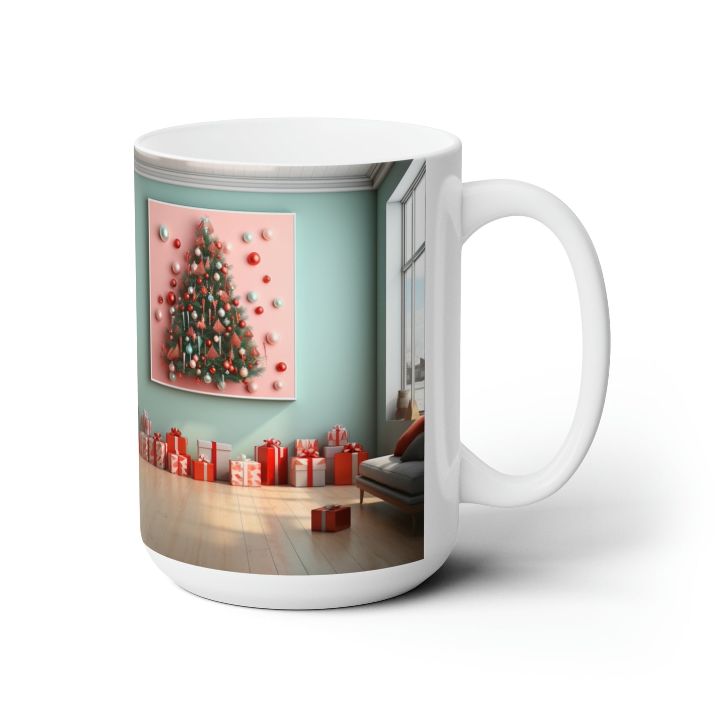 Cozy Holiday Mugs: Embrace the Season with Our Festive Living Scenes 15oz