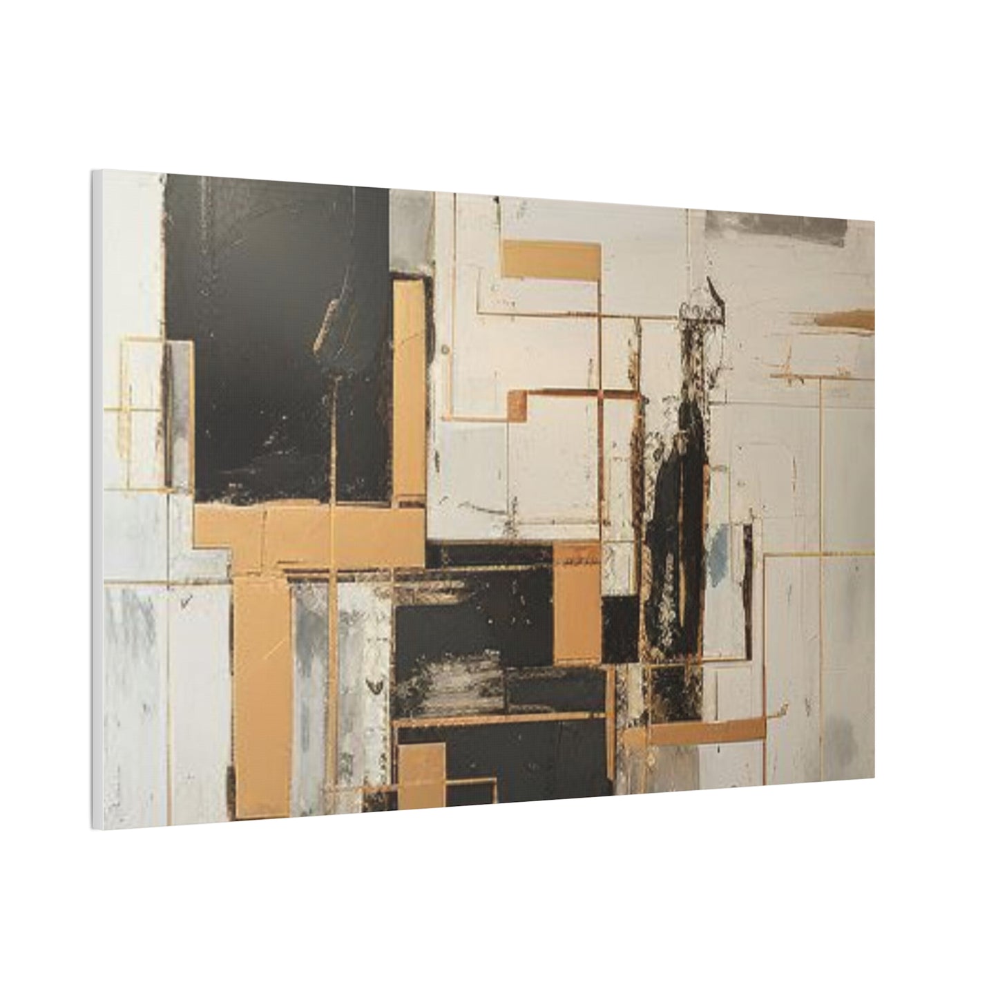 Gold and Black Elegance: A Symphony of Sophistication Canvas Print