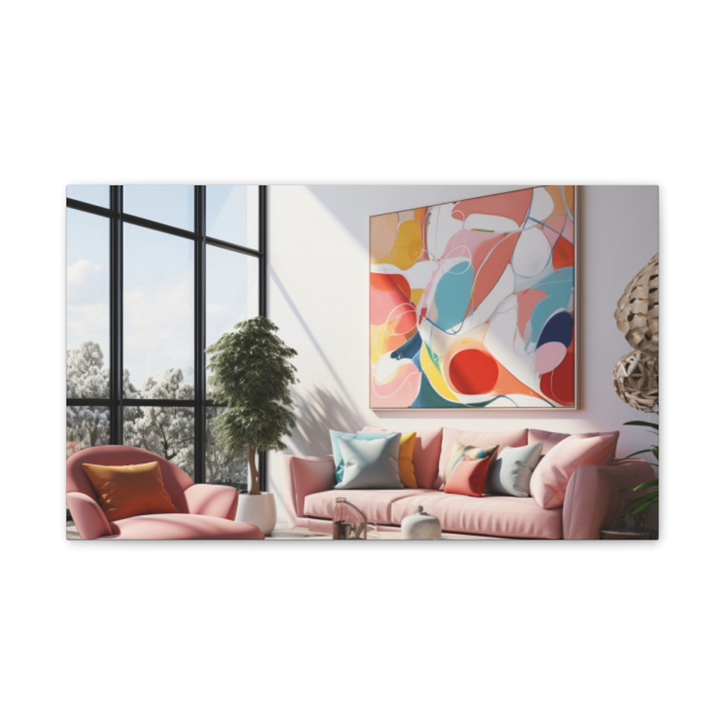 Timeless Elegance: Refined Pink Hues Canvas Print for Sophisticated Living Spaces