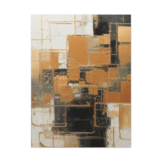 Gold and Black Elegance: A Symphony of Sophistication Canvas Print