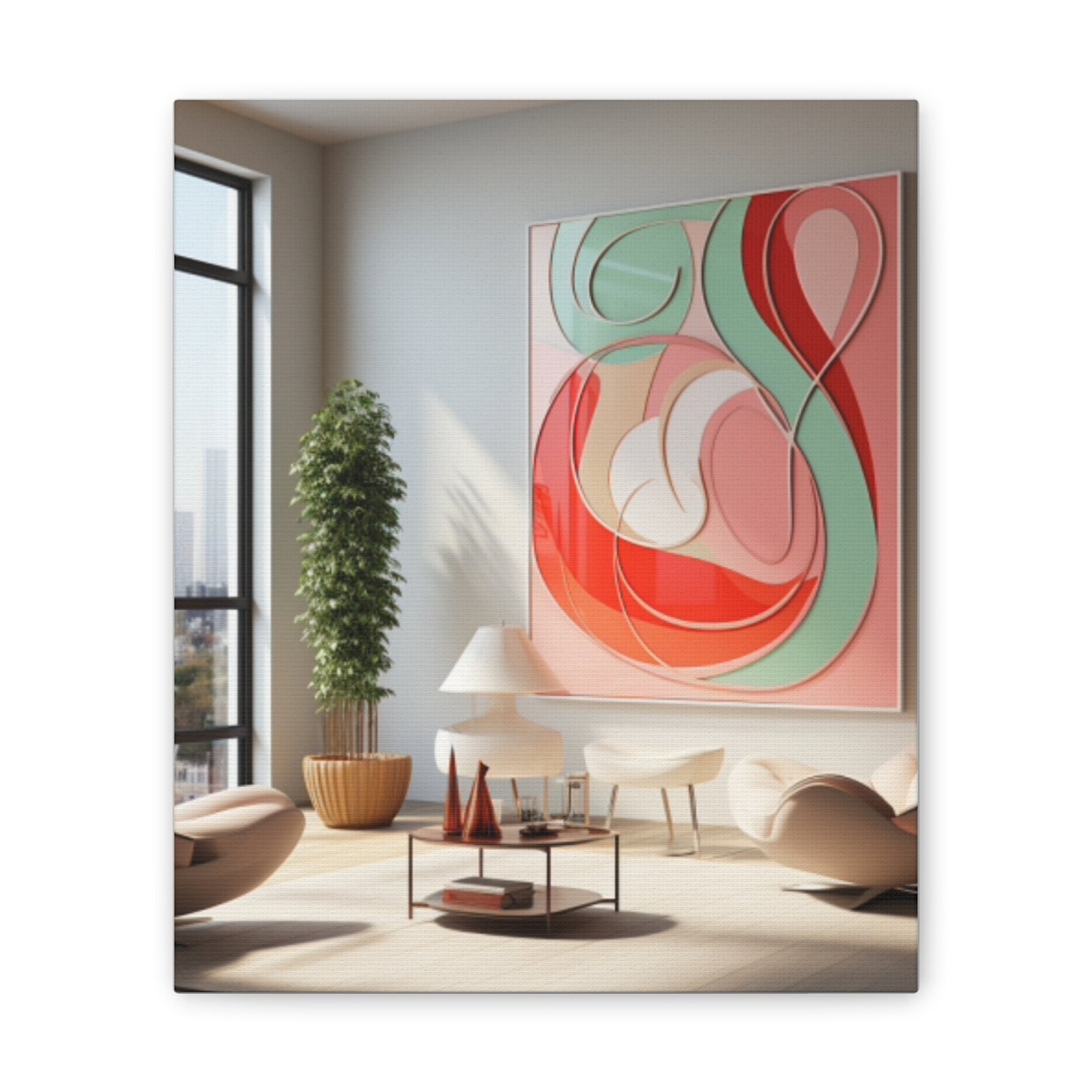 Timeless Elegance: Refined Pink Hues Canvas Print for Sophisticated Living Spaces