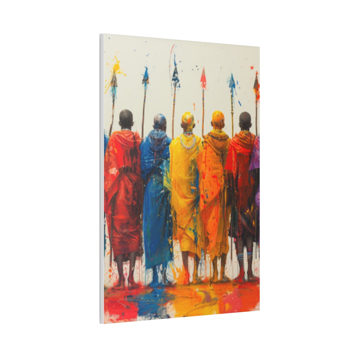 Masai Warriors Abstract Canvas Print