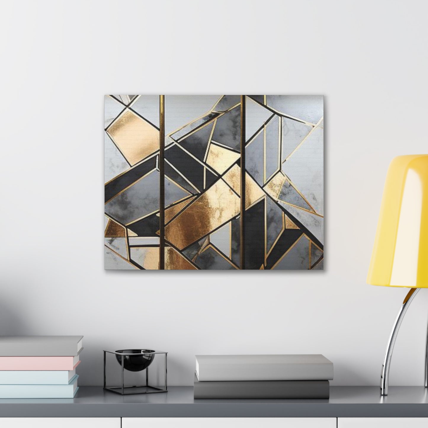 Gold and Black Elegance: A Symphony of Sophistication Canvas Print