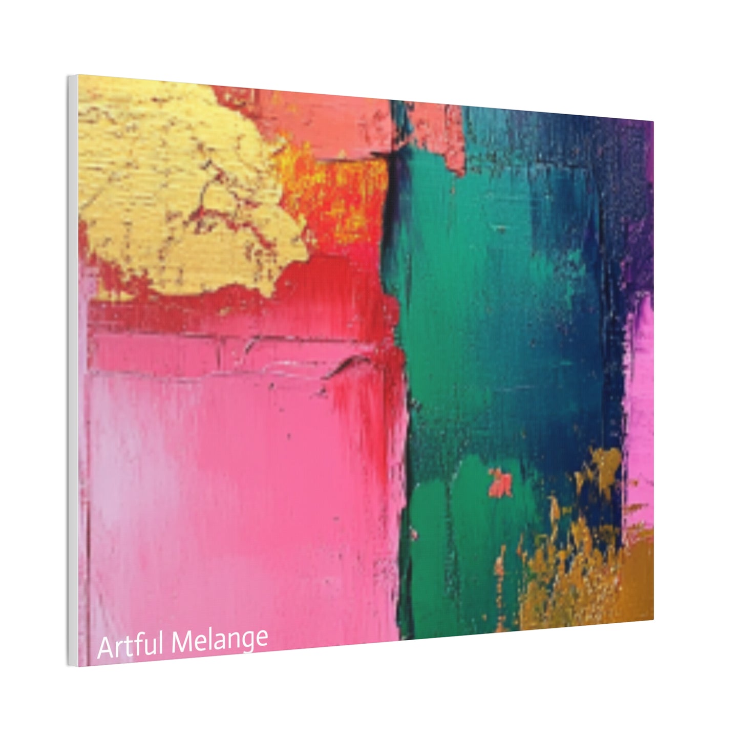 Acrylic Abstract Canvas Print - Homage to the Divine Nine/Pink Green Purple and Gold 1