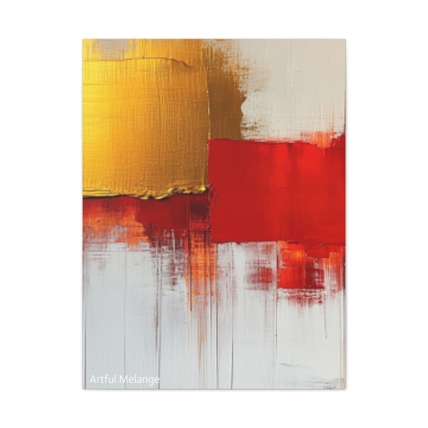 Acrylic Abstract Canvas Print - Homage to the Divine Nine/Red White and Gold 9