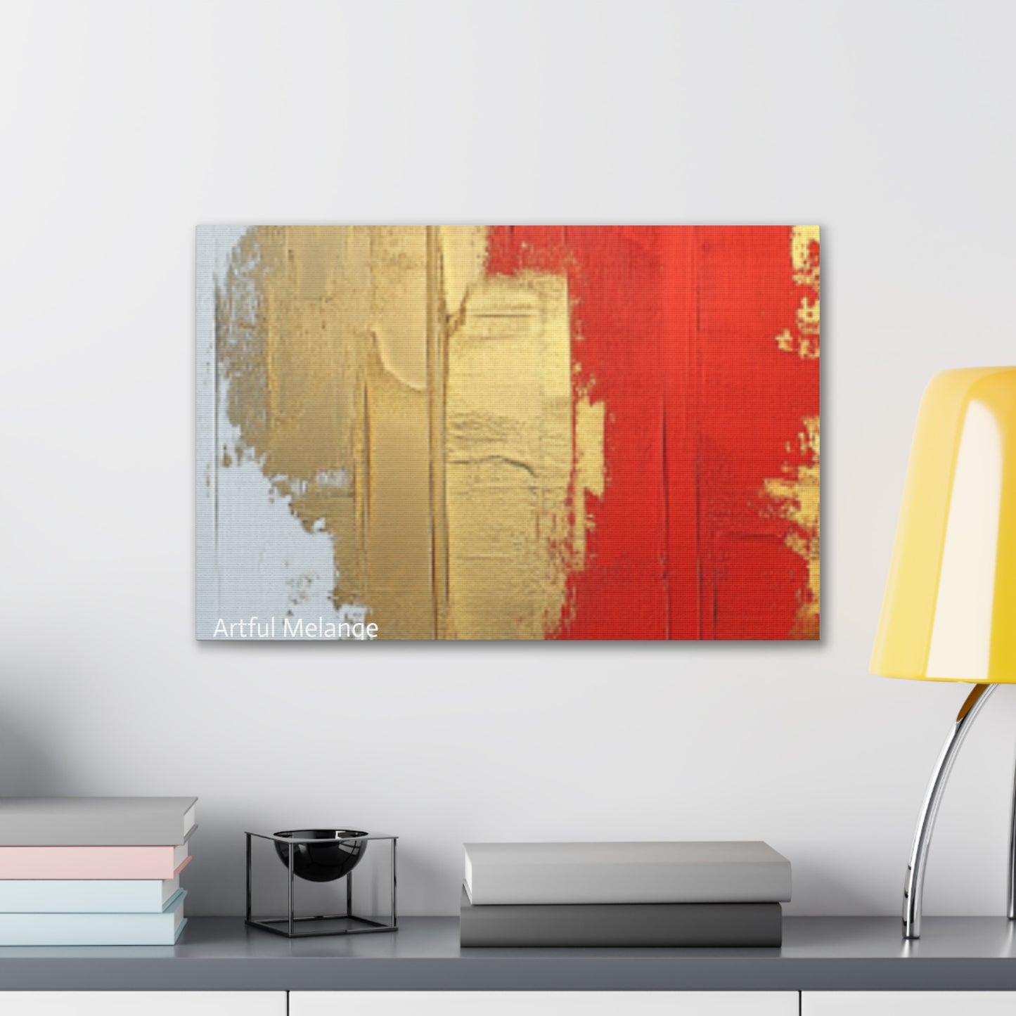 Acrylic Abstract Canvas Print - Homage to the Divine Nine/Red White and Gold 2