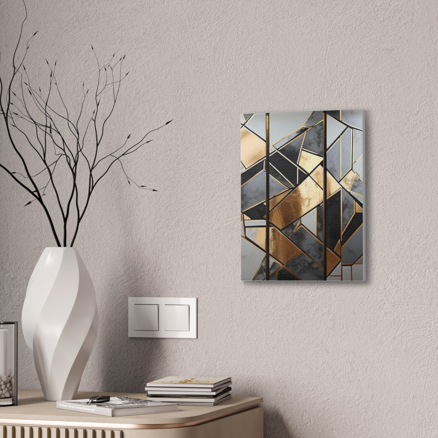 Gold and Black Elegance: A Symphony of Sophistication Canvas Print