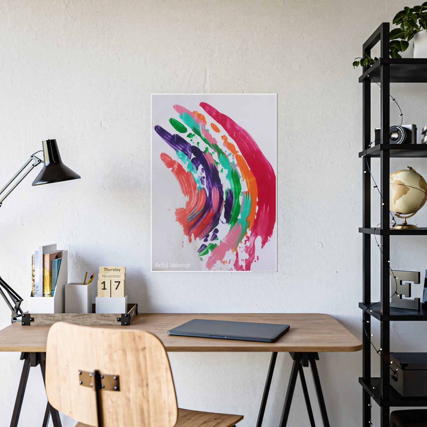 Gleaming Acrylic Abstract Poster: A Spectrum of Colorful Elegance