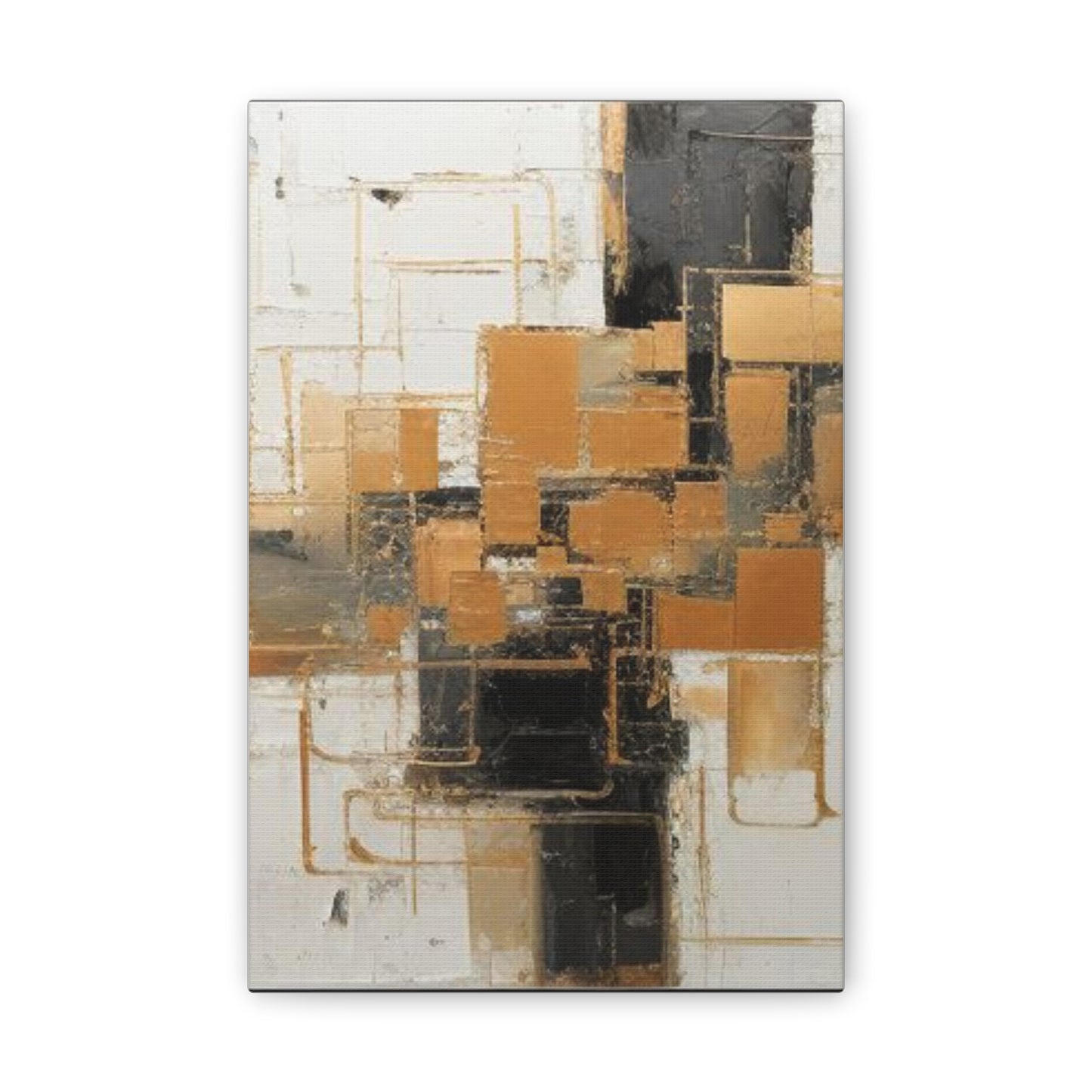 Gold and Black Elegance: A Symphony of Sophistication Canvas Print