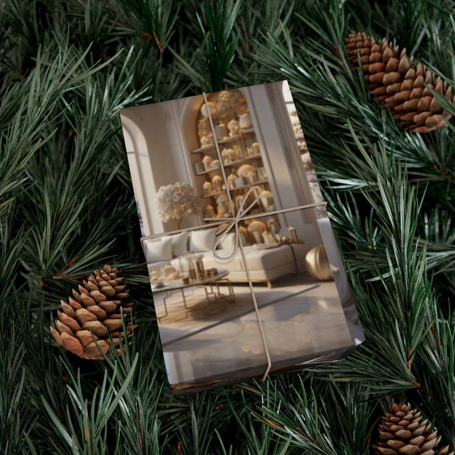 Elegant Gold and White Holiday Wrapping Paper Collection – Elevate Your Gifts with Sophisticated Style