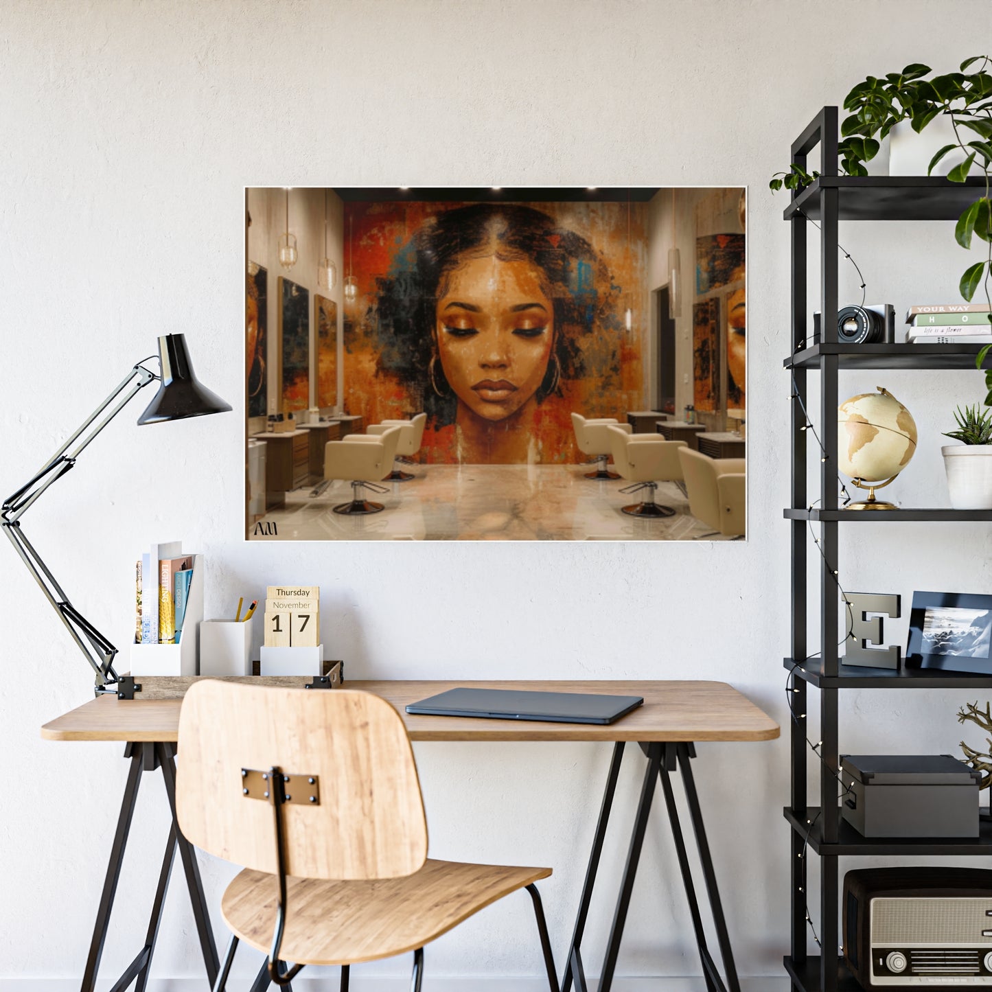 Black Hair Salon Interiors: Poster Prints Celebrating Style