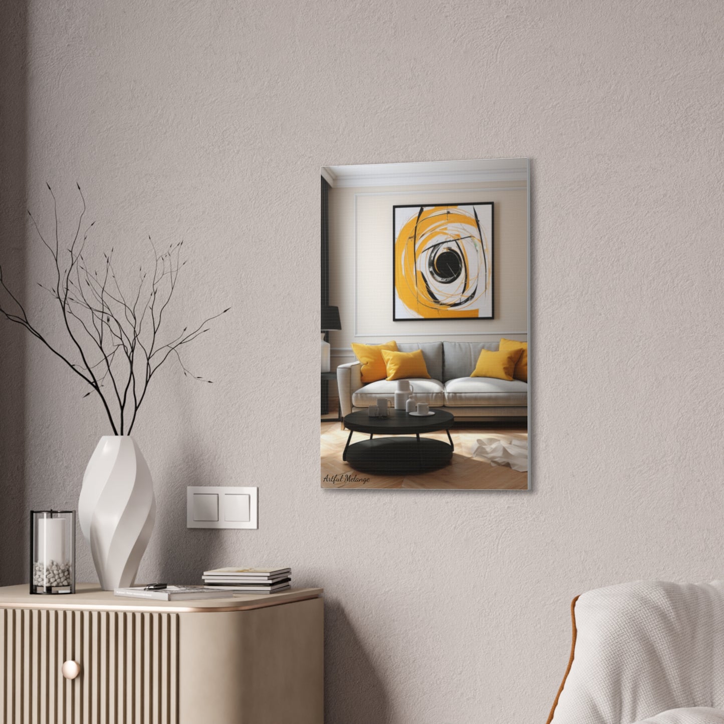 Timeless Elegance: Refined Yellow Hues Canvas Print for Sophisticated Living Spaces