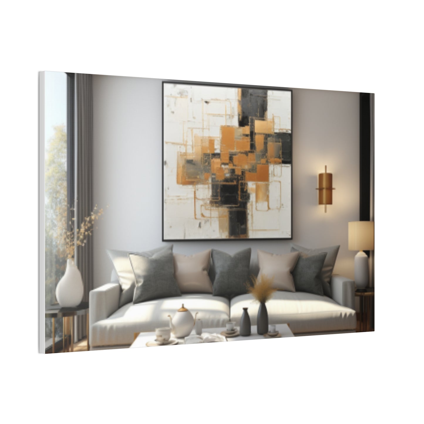 Gold and Black Elegance: A Symphony of Sophistication Canvas Print