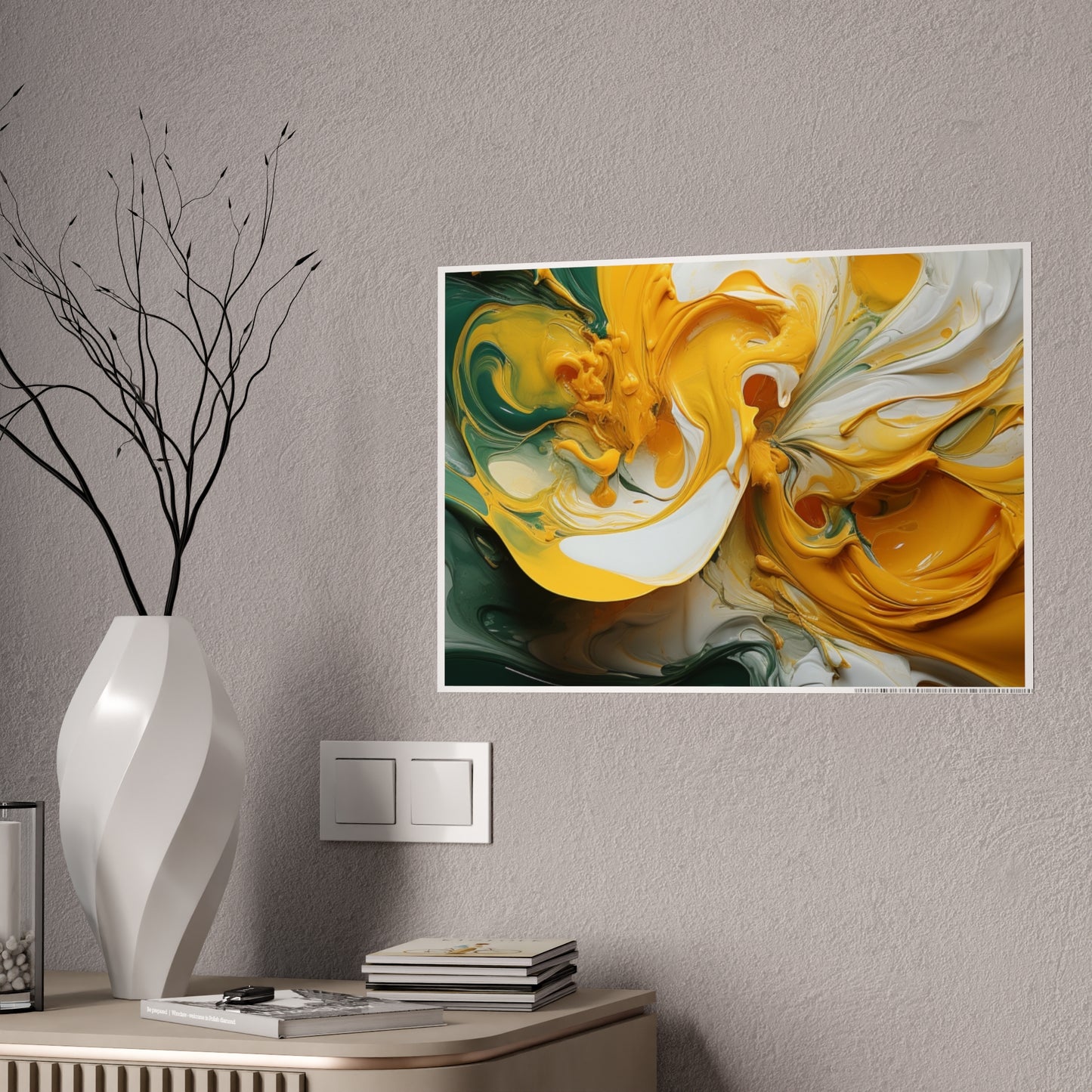 Gleaming Acrylic Abstract Poster: A Spectrum of Colorful Elegance