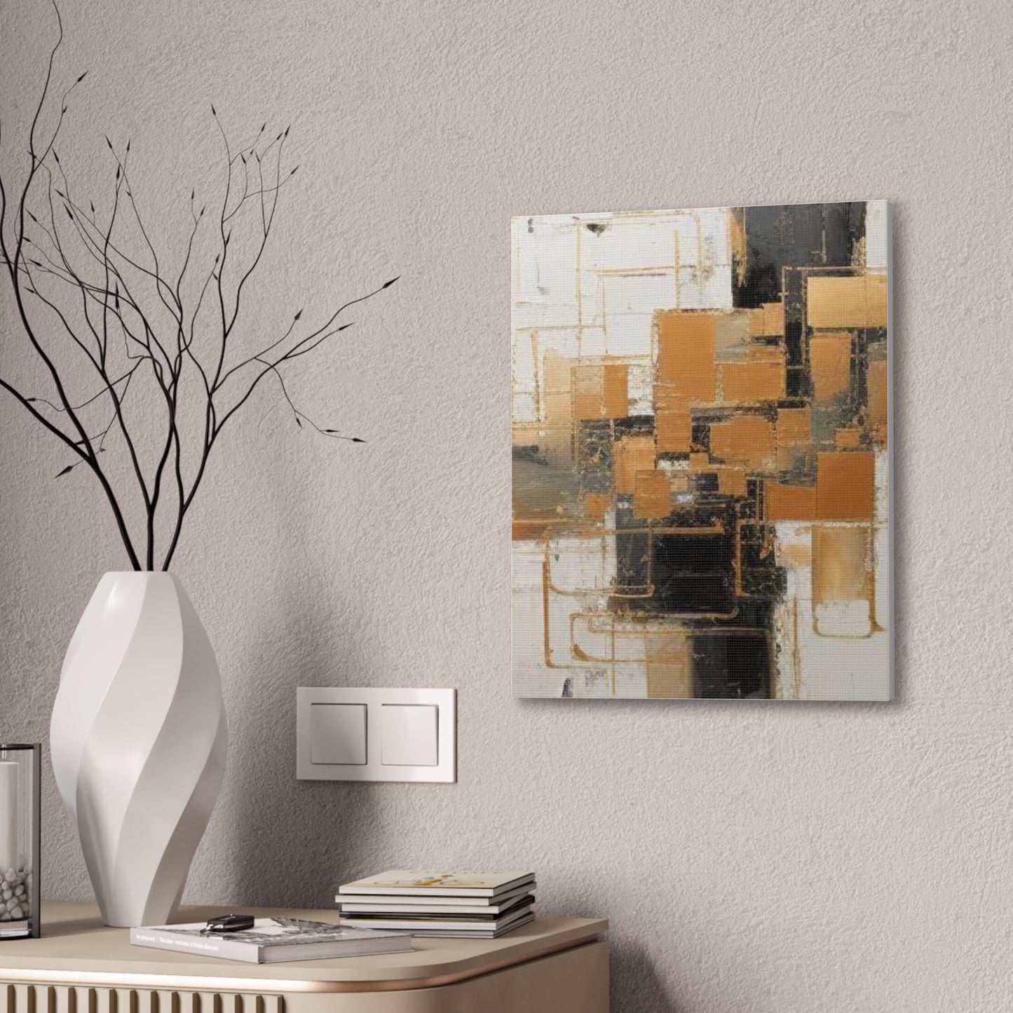 Gold and Black Elegance: A Symphony of Sophistication Canvas Print