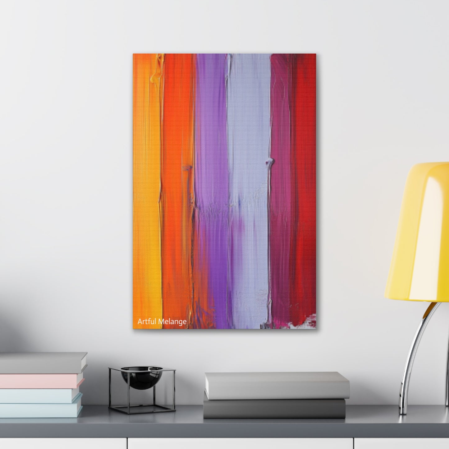 Acrylic Abstract Canvas Print - Homage to the Divine Nine/Red White Purple and Gold 5