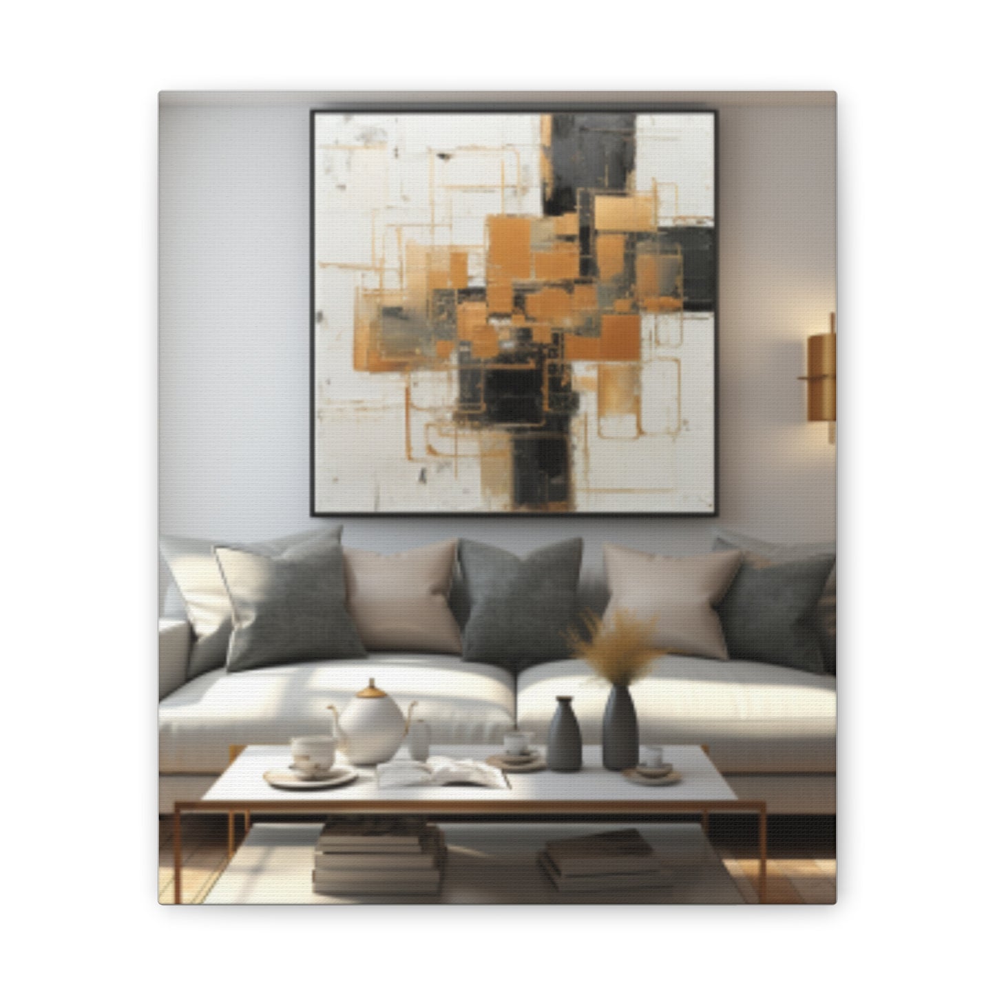 Gold and Black Elegance: A Symphony of Sophistication Canvas Print