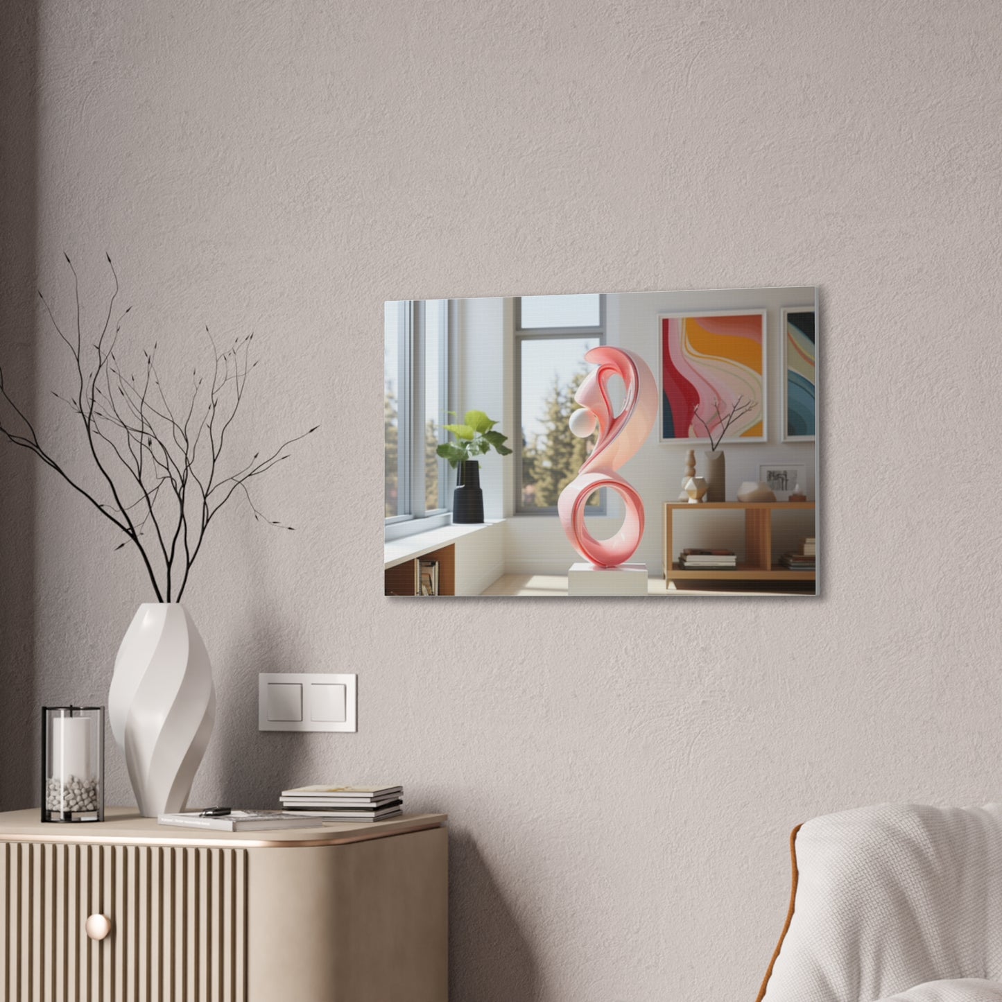 Timeless Elegance: Refined Pink Hues Canvas Print for Sophisticated Living Spaces