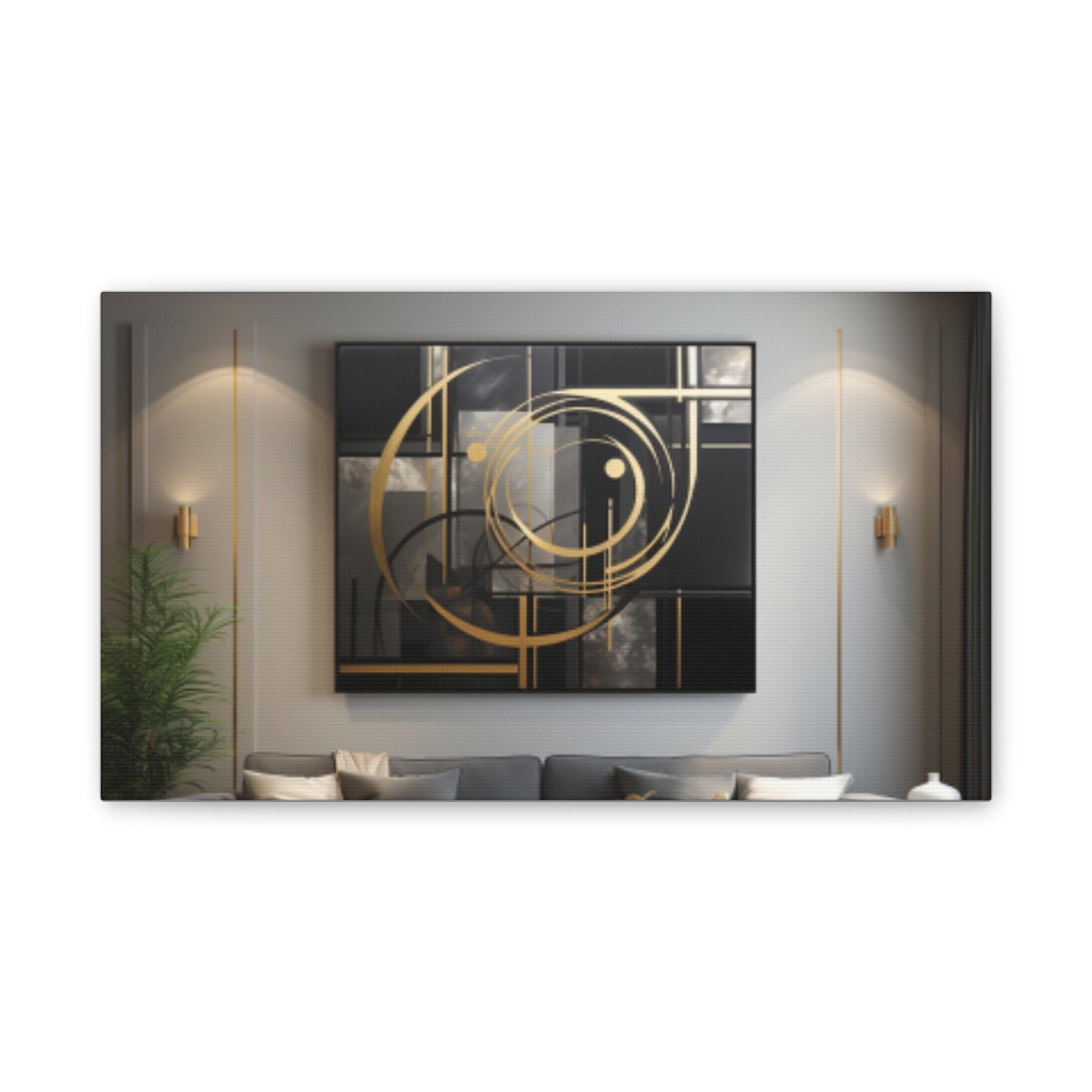 Gold and Black  Elegance: A Symphony of Sophistication Canvas Print