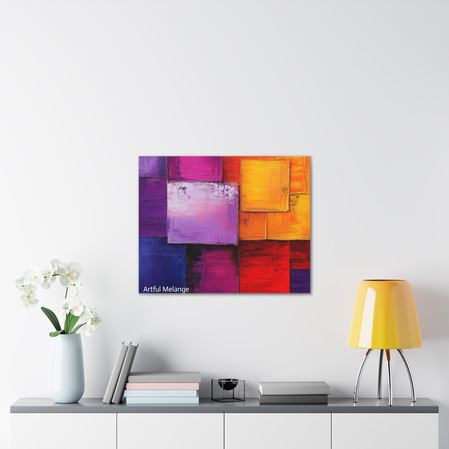 Acrylic Abstract Canvas Print - Homage to the Divine Nine/Red White Purple and Gold 8