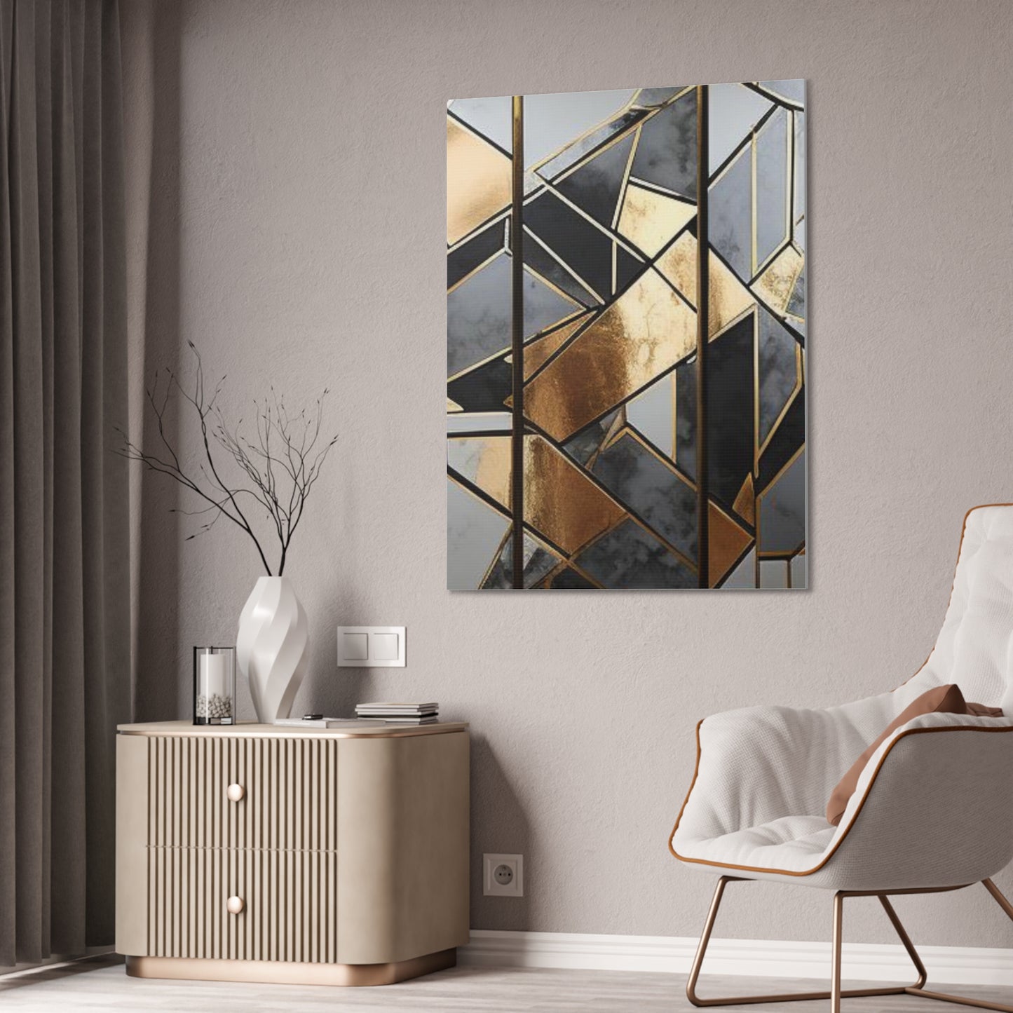 Gold and Black Elegance: A Symphony of Sophistication Canvas Print