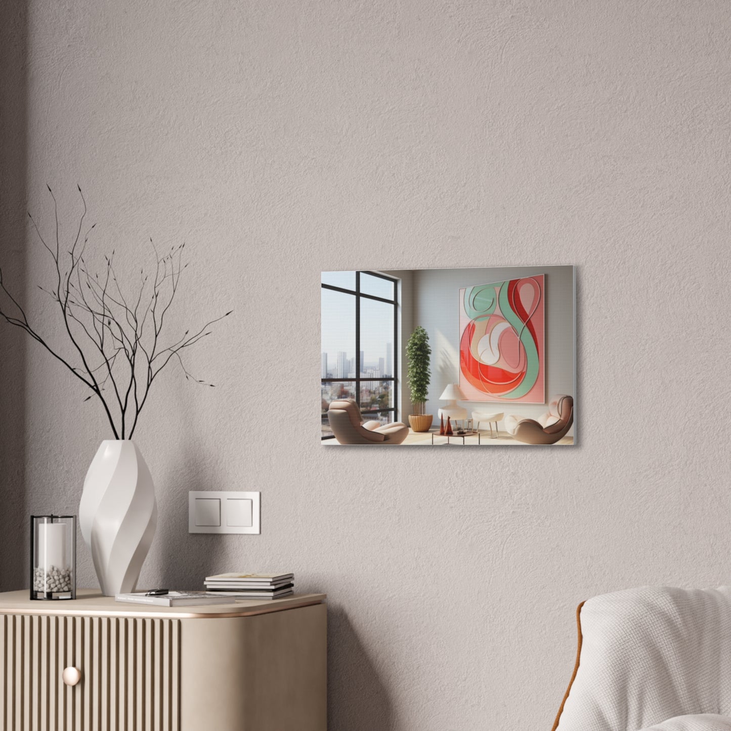 Timeless Elegance: Refined Pink Hues Canvas Print for Sophisticated Living Spaces