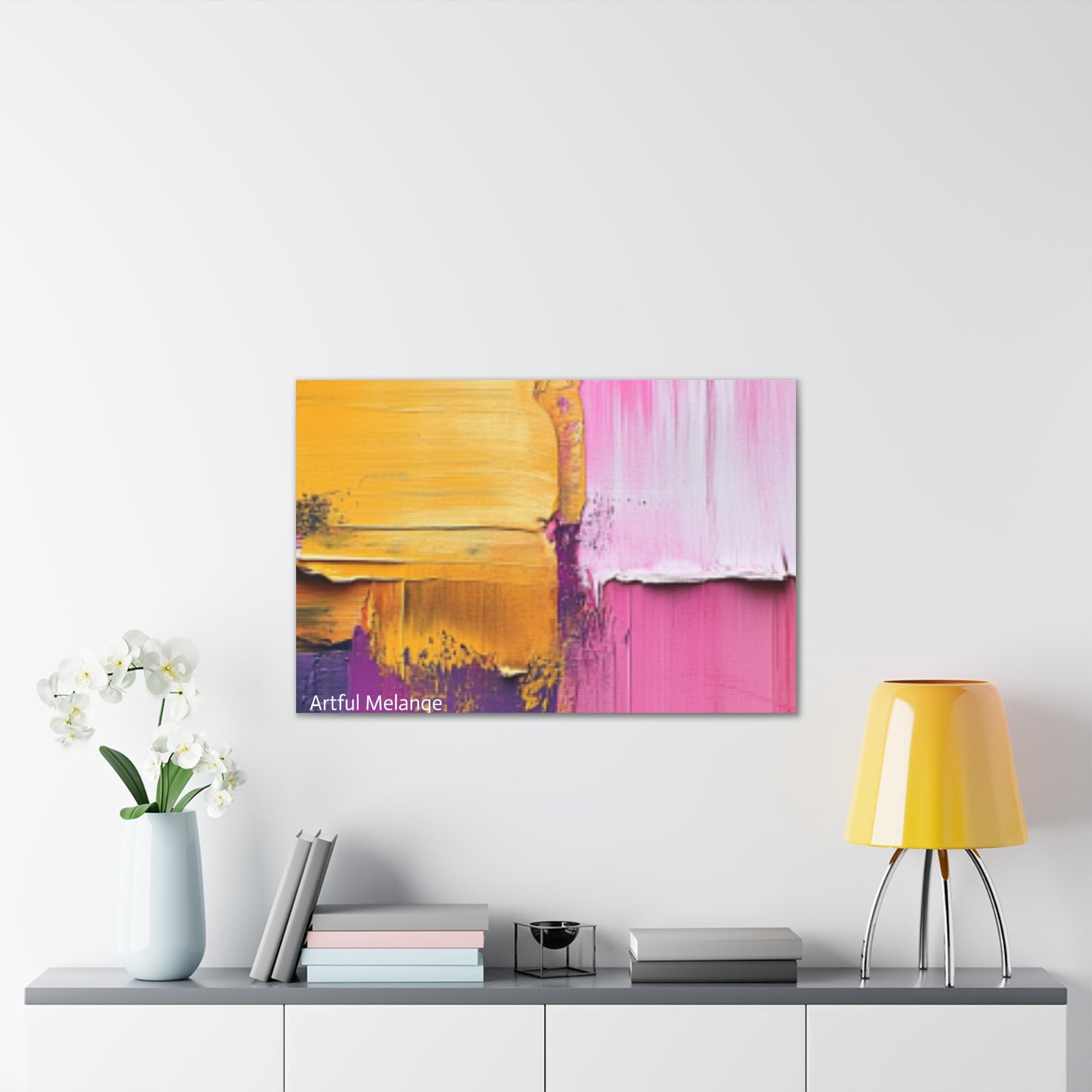 Acrylic Abstract Canvas Print - Homage to the Divine Nine/Gold Purple Pink and Green 5