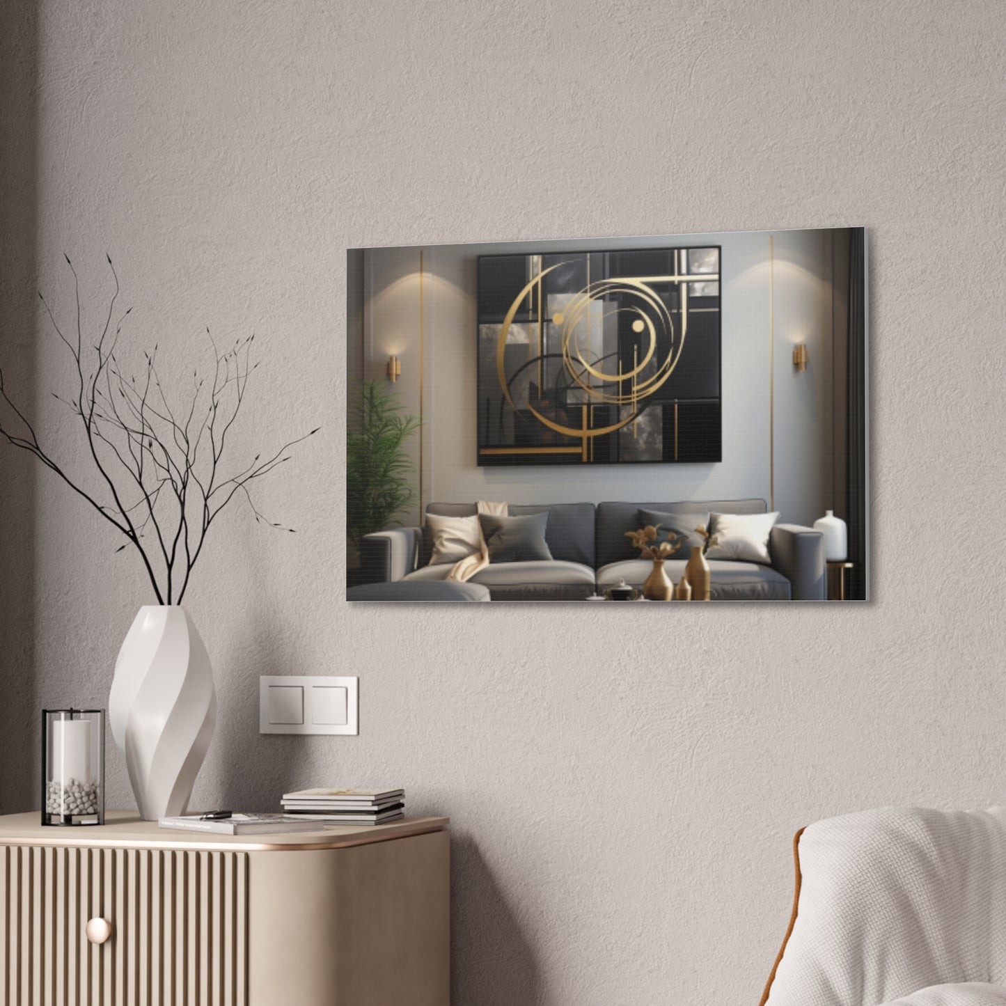 Gold and Black  Elegance: A Symphony of Sophistication Canvas Print