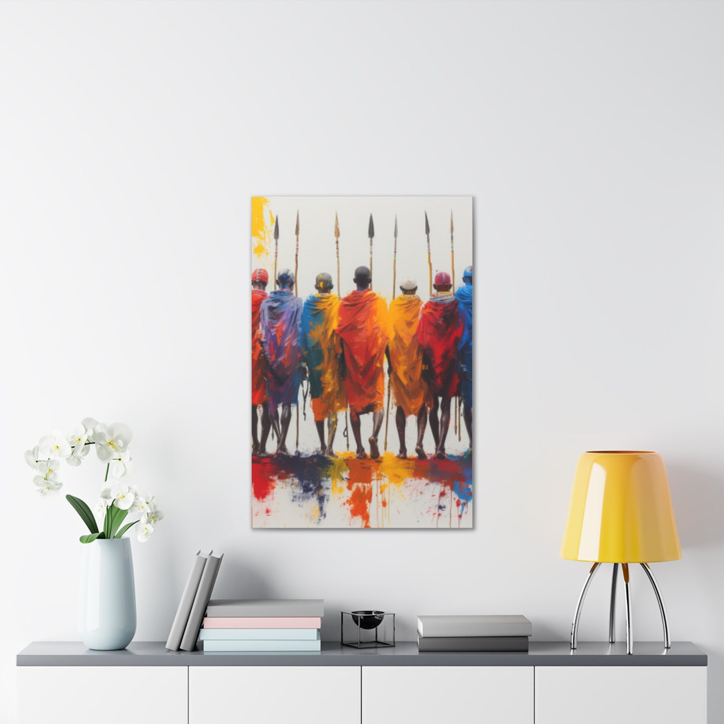 Masai Warriors Abstract Canvas Print