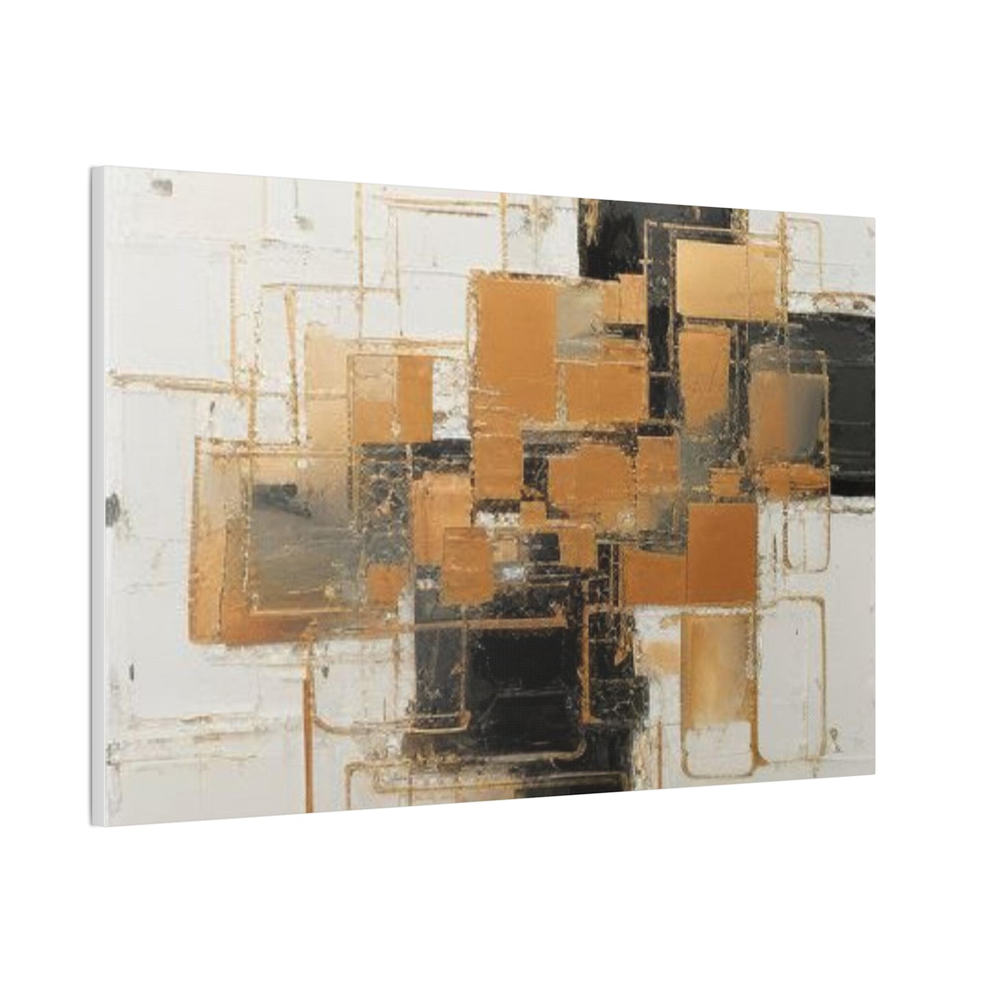 Gold and Black Elegance: A Symphony of Sophistication Canvas Print