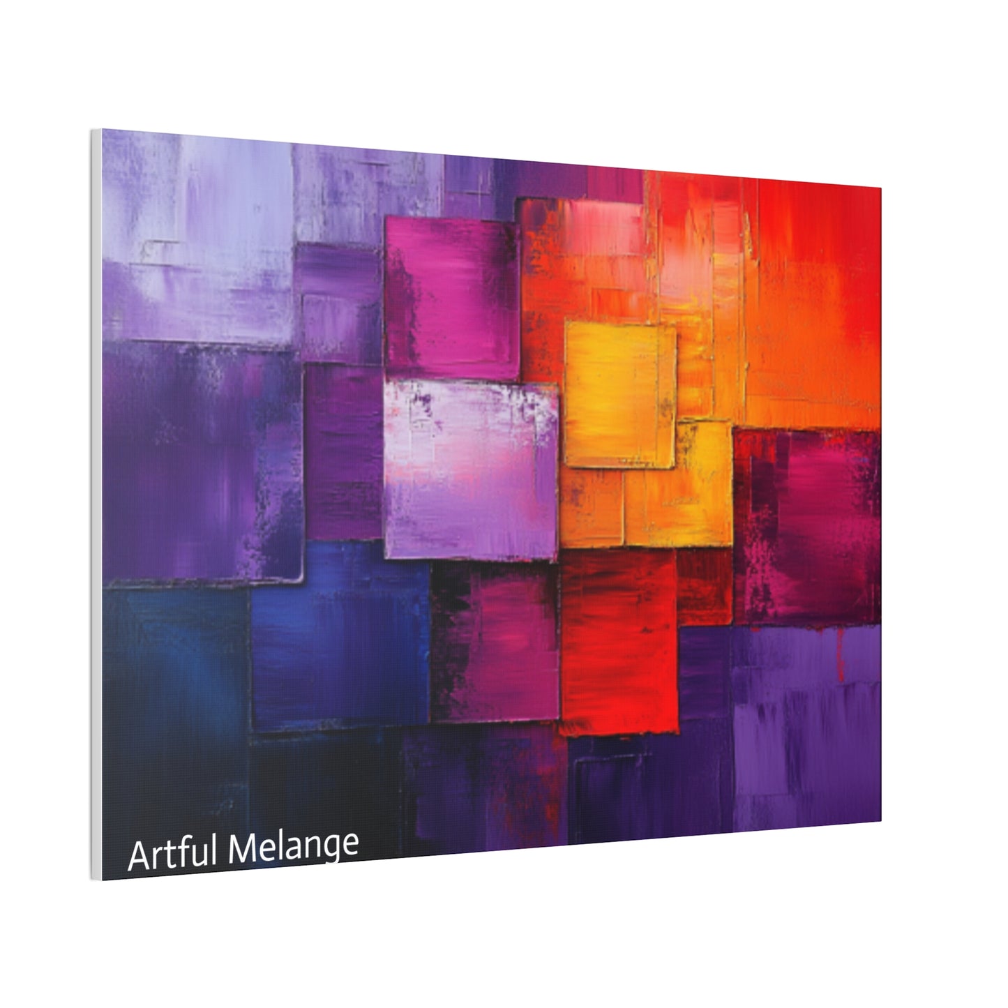 Acrylic Abstract Canvas Print - Homage to the Divine Nine/Red White Purple and Gold 8