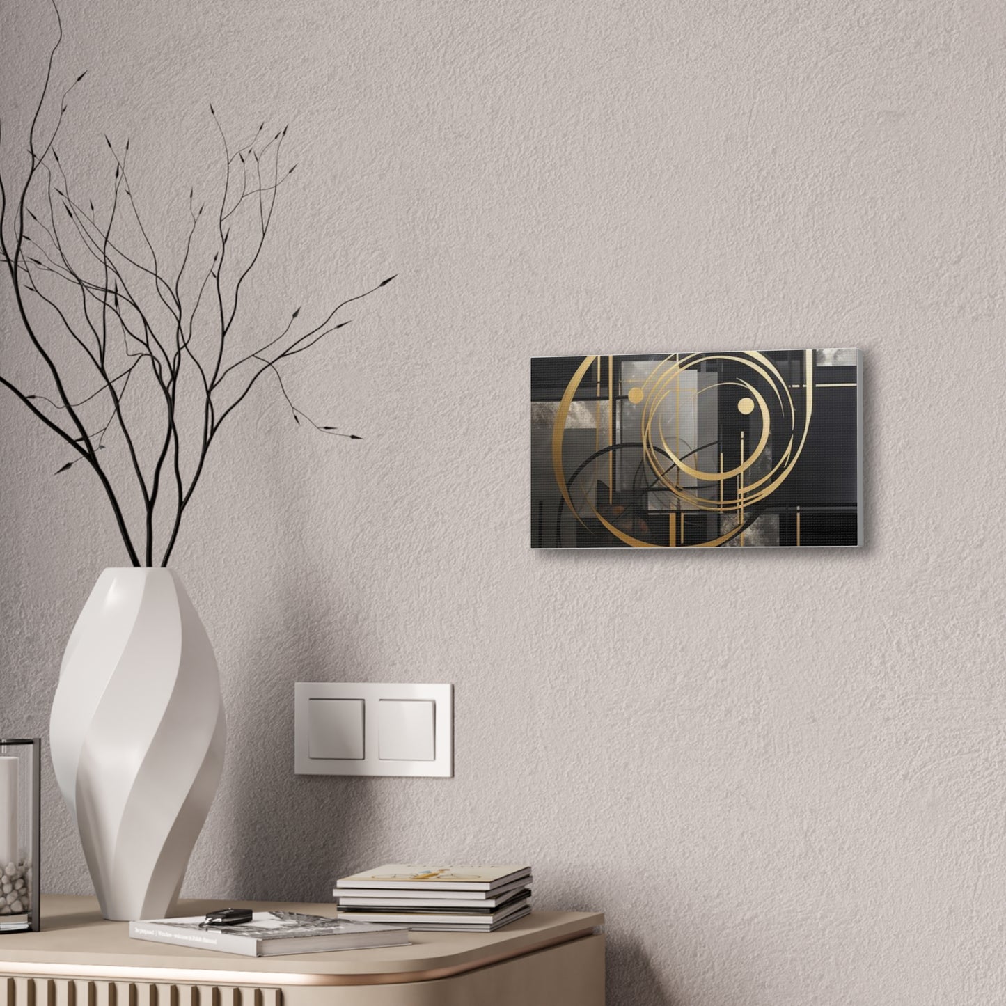 Gold and Black Elegance: A Symphony of Sophistication Canvas Print