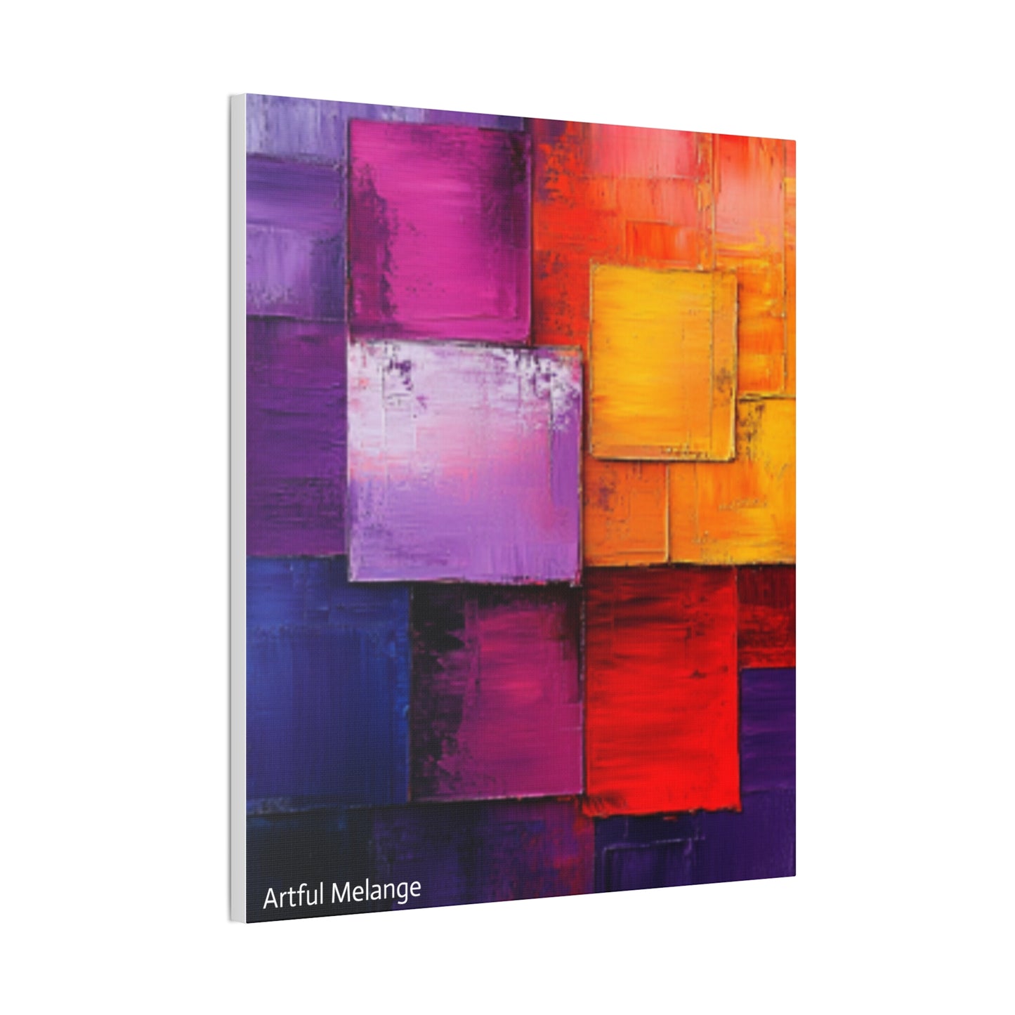 Acrylic Abstract Canvas Print - Homage to the Divine Nine/Red White Purple and Gold 8