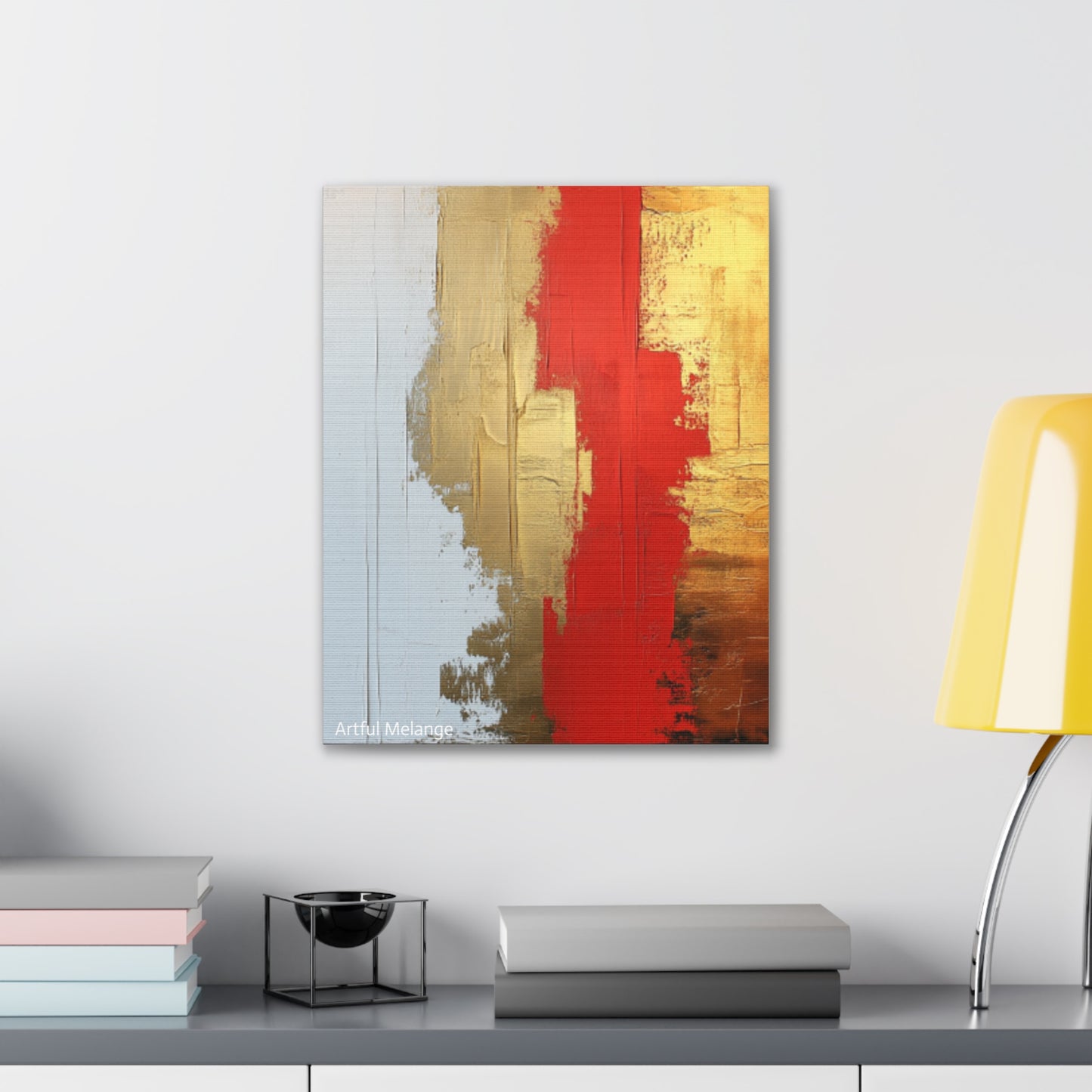 Acrylic Abstract Canvas Print - Homage to the Divine Nine/Red White and Gold 2