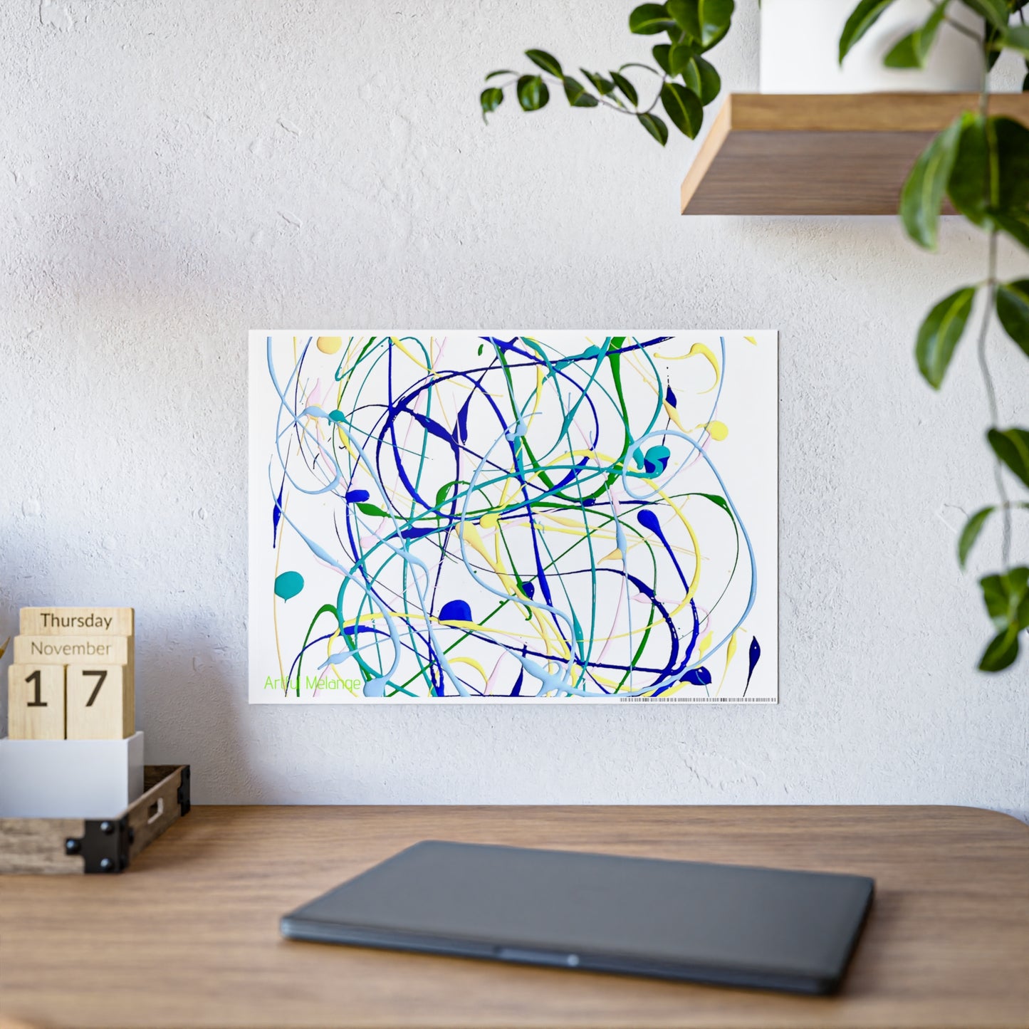 Gleaming Acrylic Abstract Poster: A Spectrum of Colorful Elegance