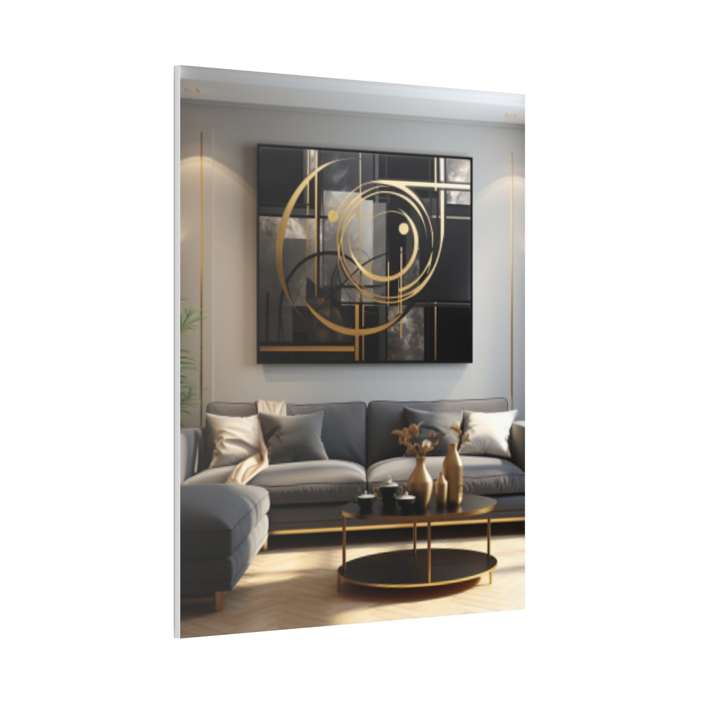 Gold and Black  Elegance: A Symphony of Sophistication Canvas Print