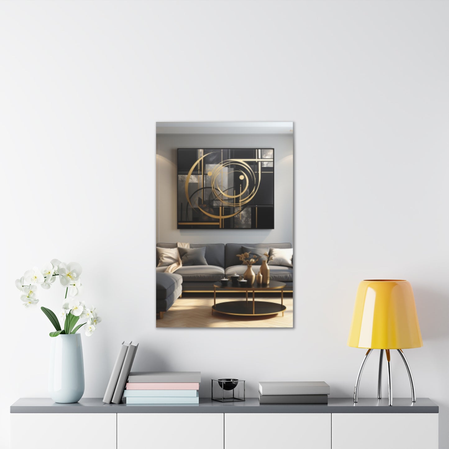 Gold and Black  Elegance: A Symphony of Sophistication Canvas Print