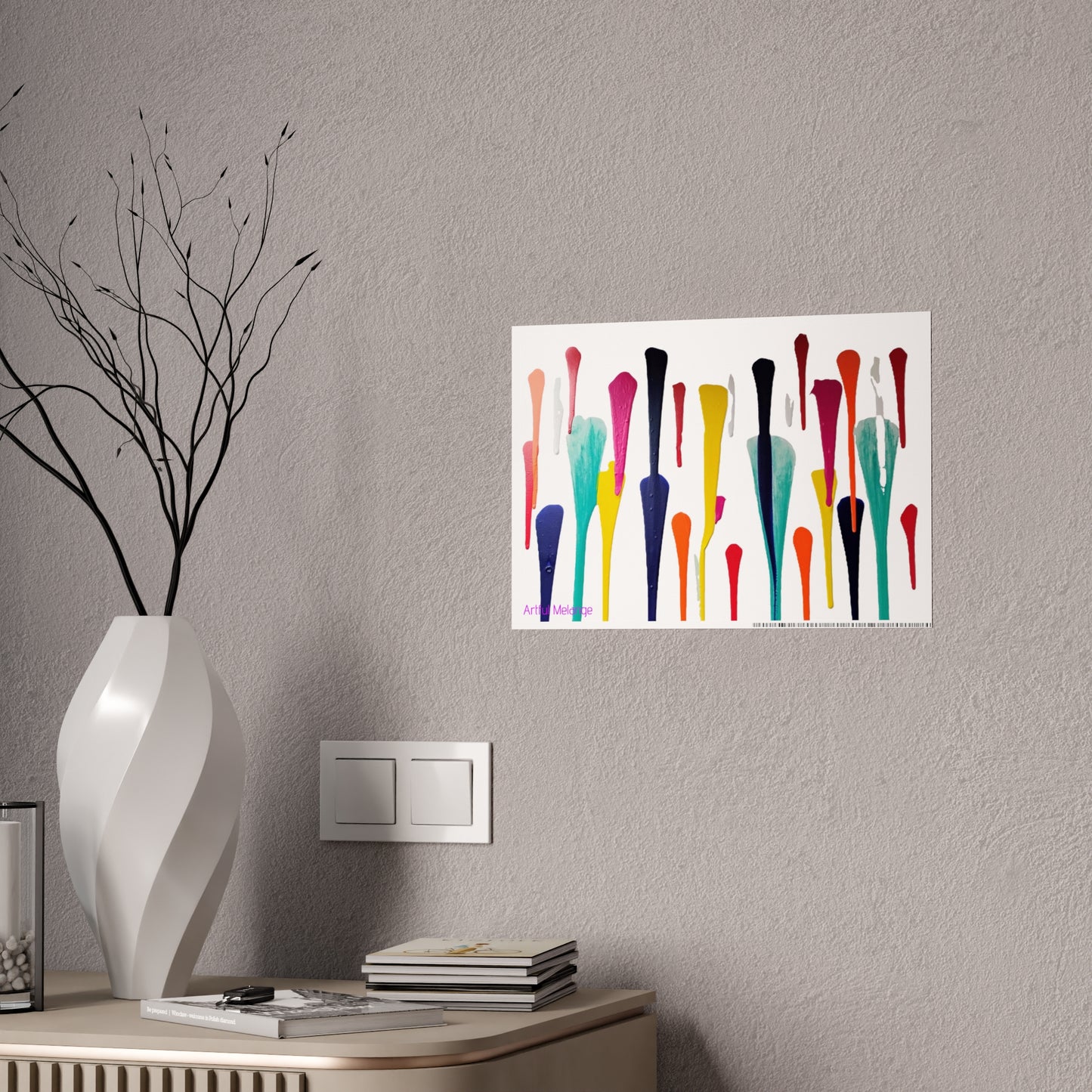 Gleaming Acrylic Abstract Poster: A Spectrum of Colorful Elegance