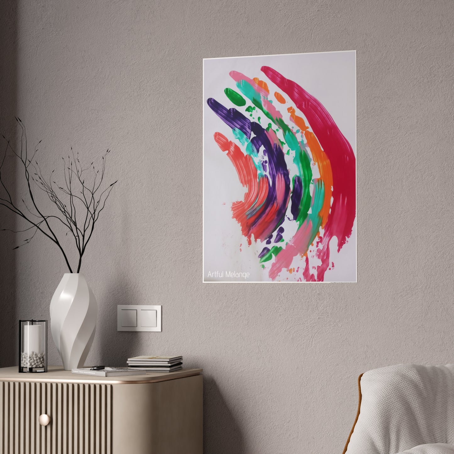 Gleaming Acrylic Abstract Poster: A Spectrum of Colorful Elegance