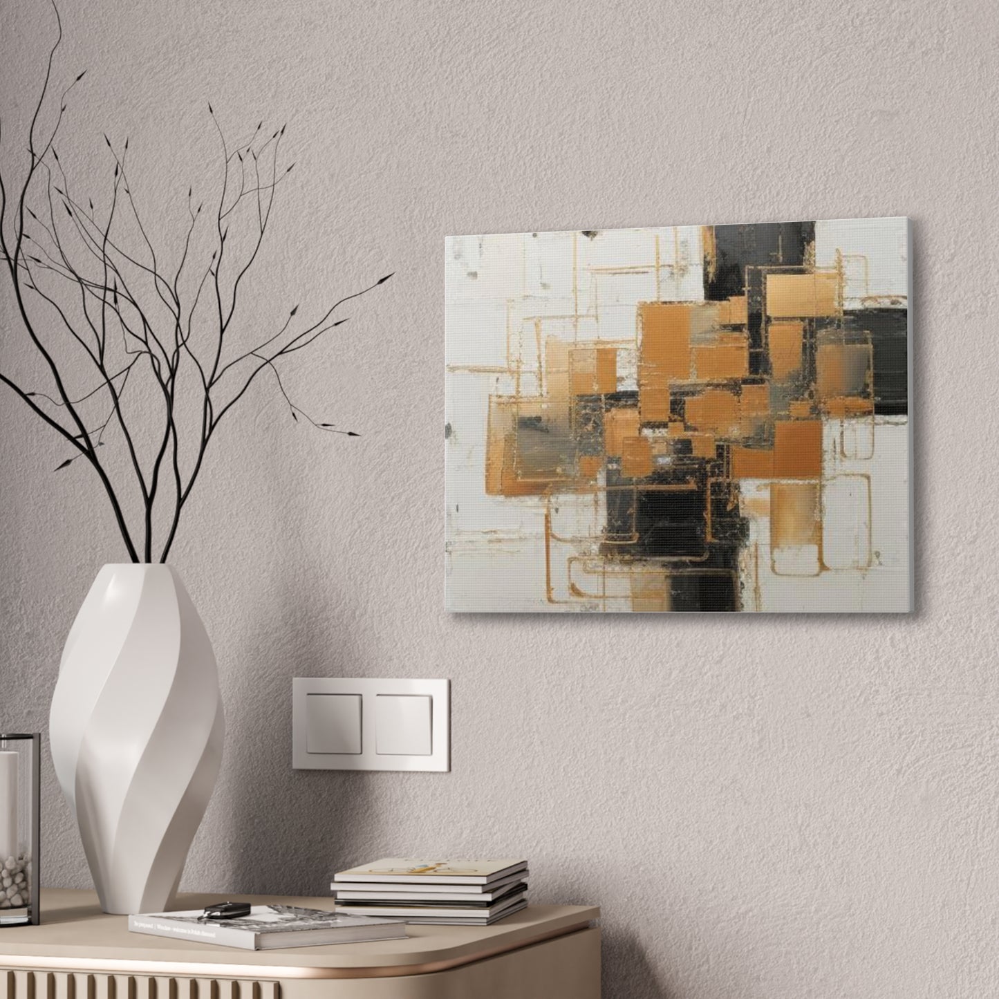 Gold and Black Elegance: A Symphony of Sophistication Canvas Print