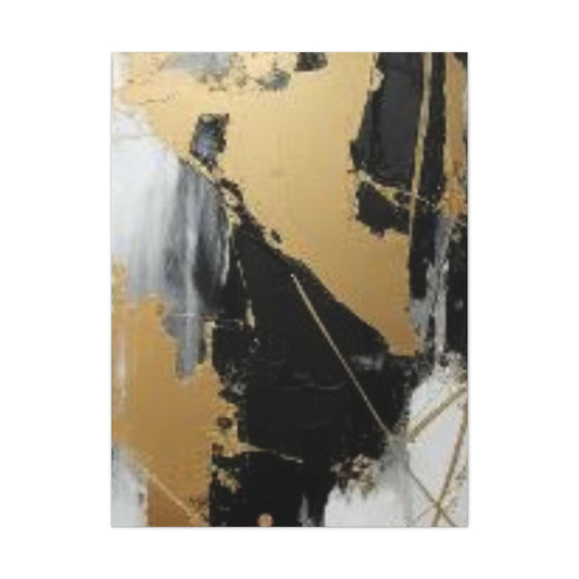 Gold and Black Elegance: A Symphony of Sophistication Canvas Print