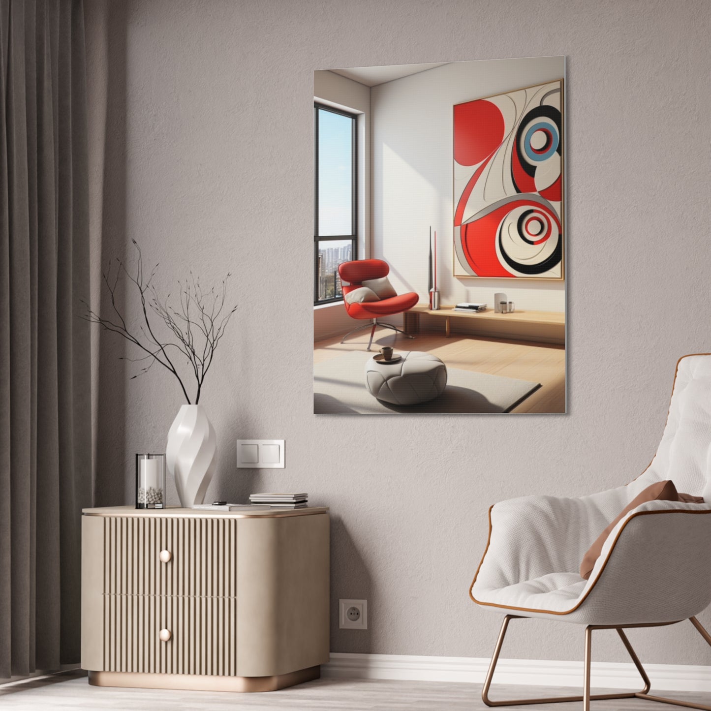 Crimson Elegance: A Symphony of Sophistication Canvas Print